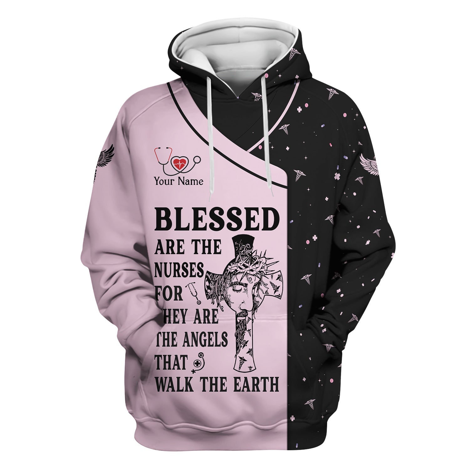 Personalized Christian Nurse Shirt - Blessed Are The Nurses Angel - Gift for Women RN LPN & Healthcare Workers