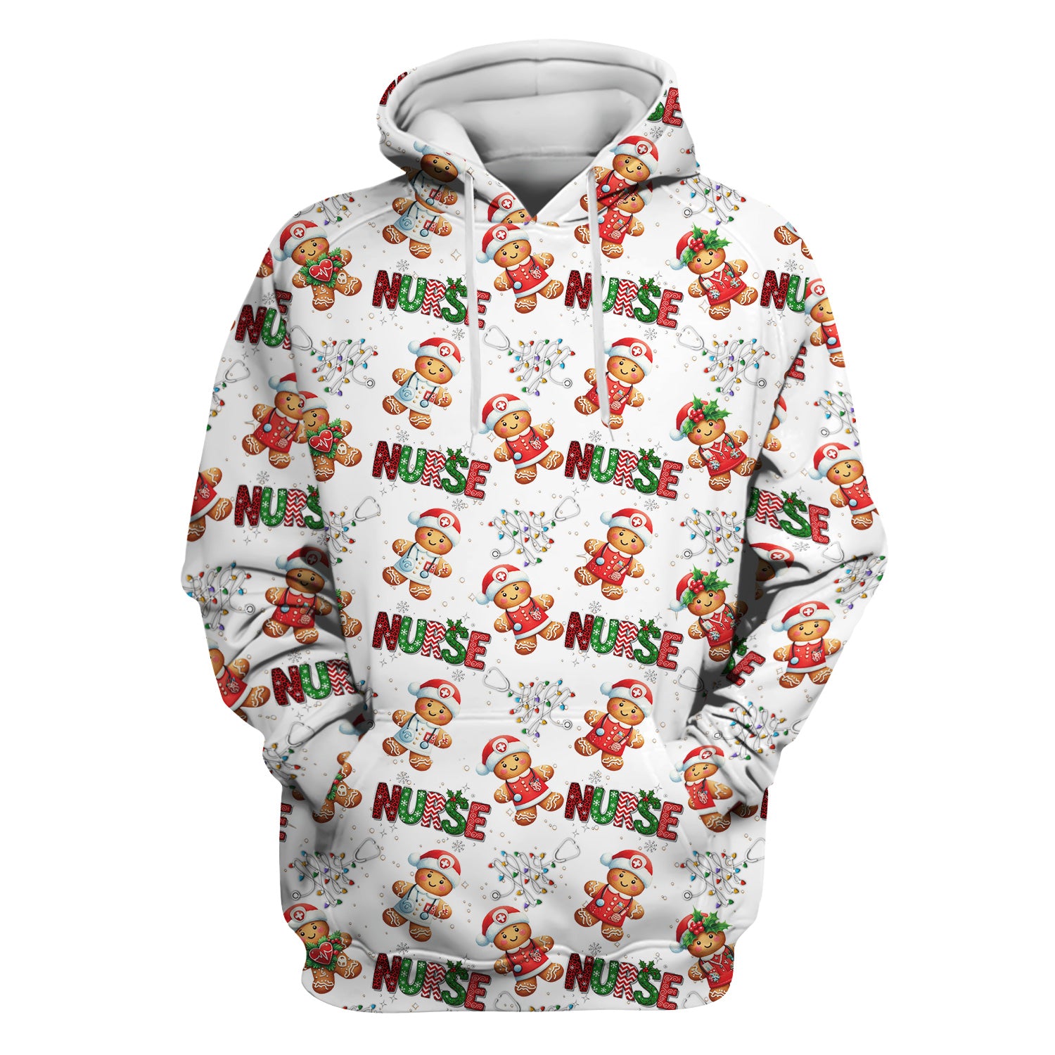 Gingerbread Christmas Scrub Top - Festive Holiday Nurse Medical Shirt - Gift for RN CNA LPN