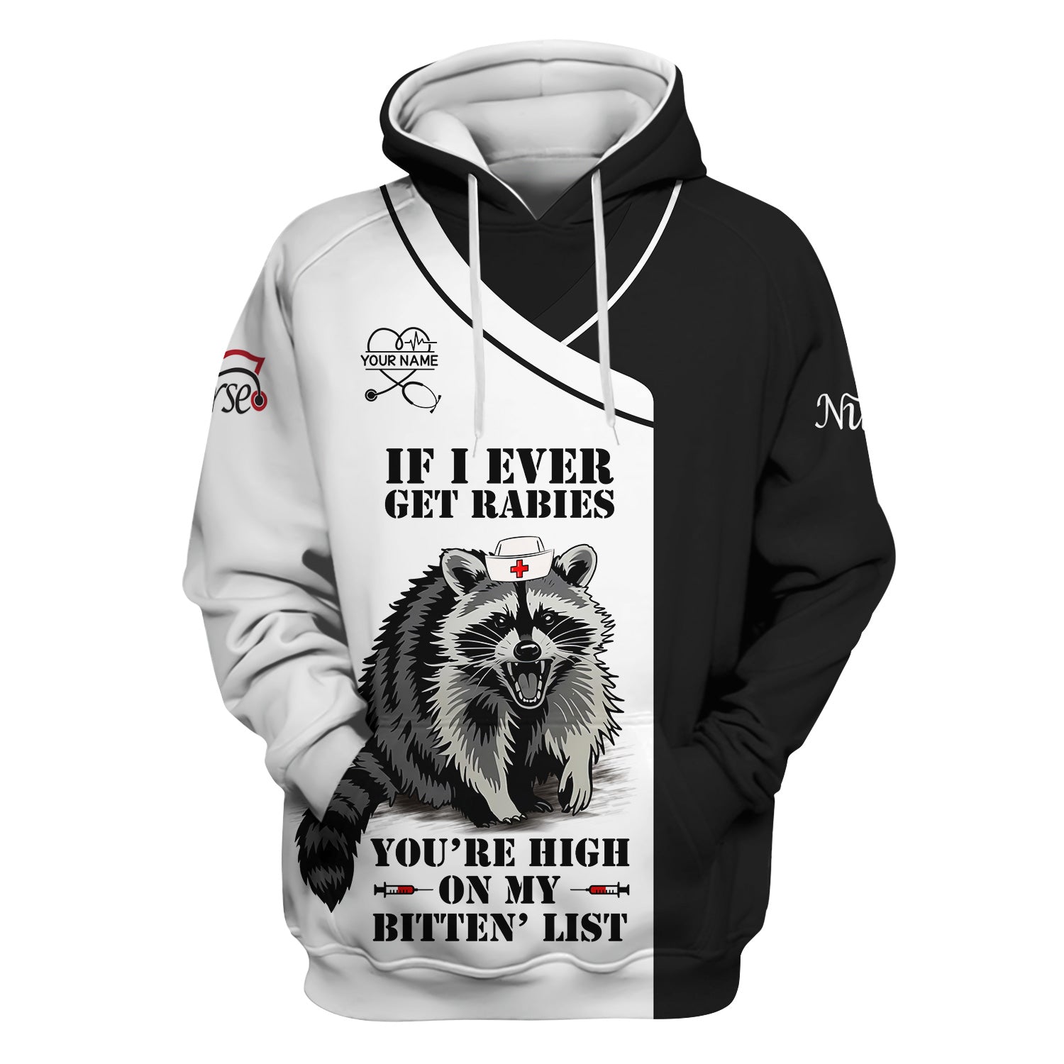 Custom Funny Nurse Scrub Top - You're High On My Bitten List - Multiple Color Options Gift for RN LPN CNA