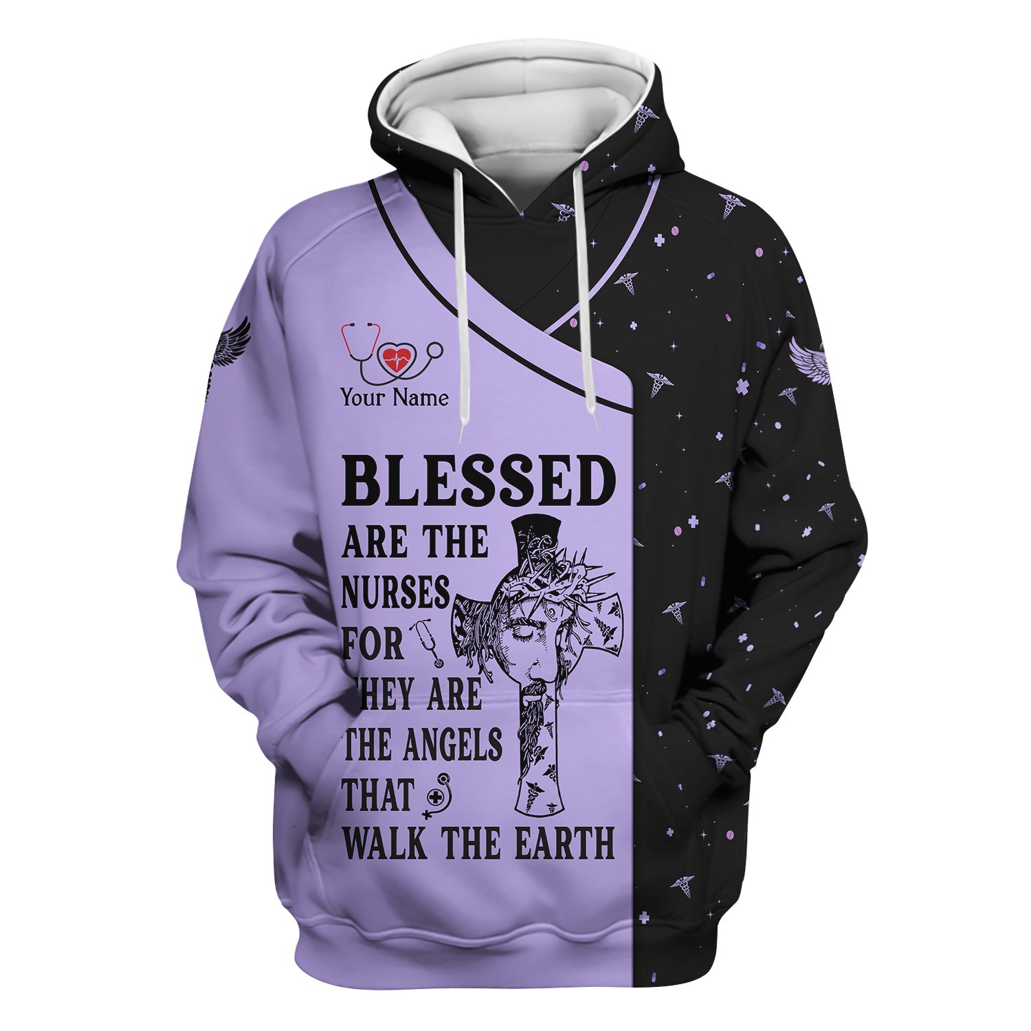 Personalized Christian Nurse Shirt - Blessed Are The Nurses Angel - Gift for Women RN LPN & Healthcare Workers
