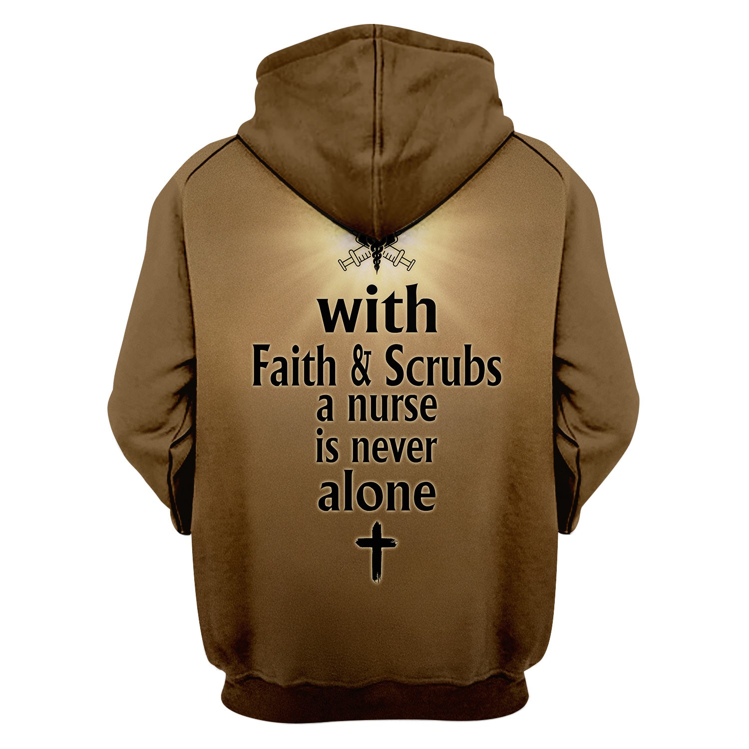 Custom Faith-Based Nursing Scrub Top - With Faith & Scrubs a Nurse Is Never Alone - Christian Gift for RN, LPN, CNA