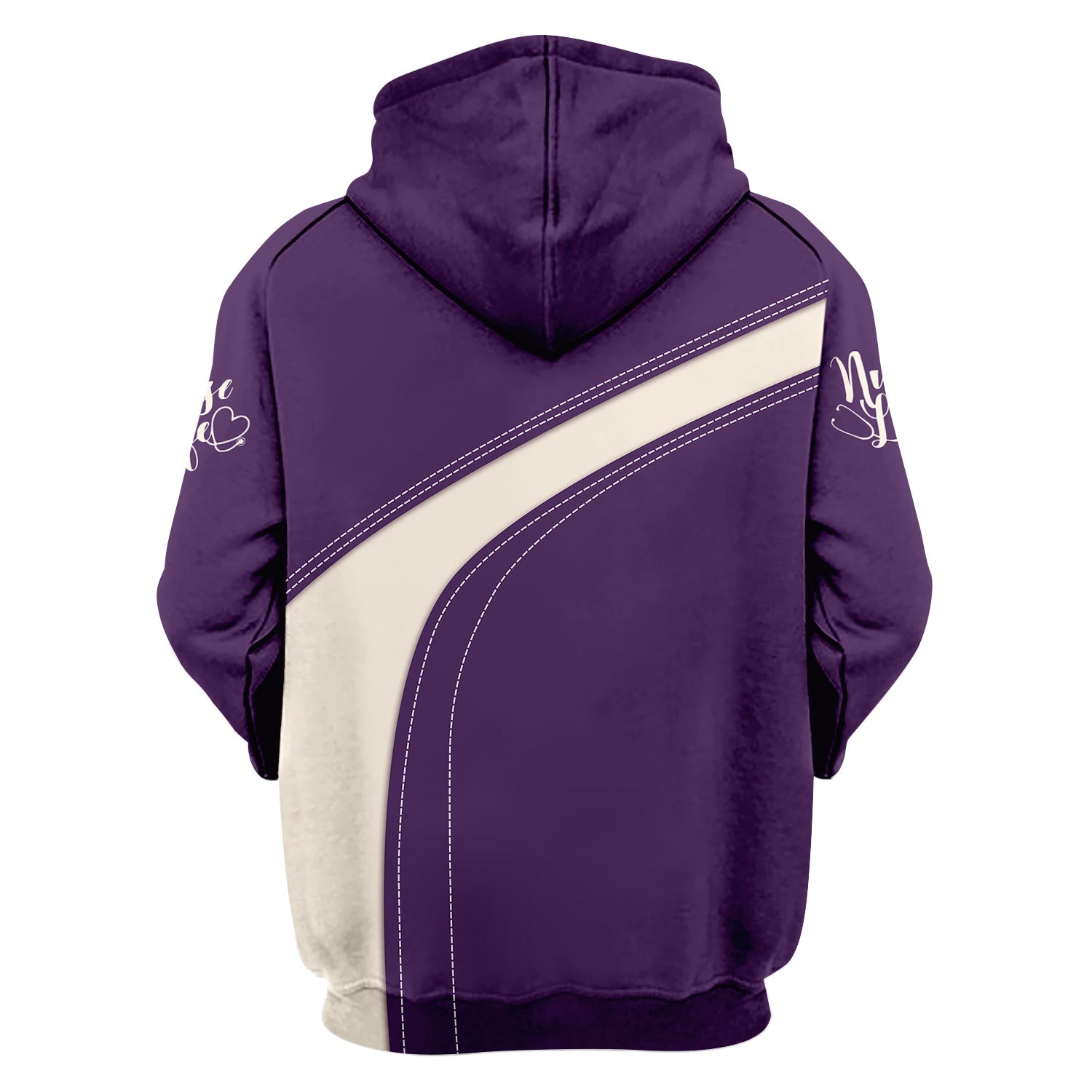 Custom Floral Scrub Top for Nurses - Heartbeat Stethoscope Purple Shirt - Personalized Medical Uniform Gift for RN CNA LPN