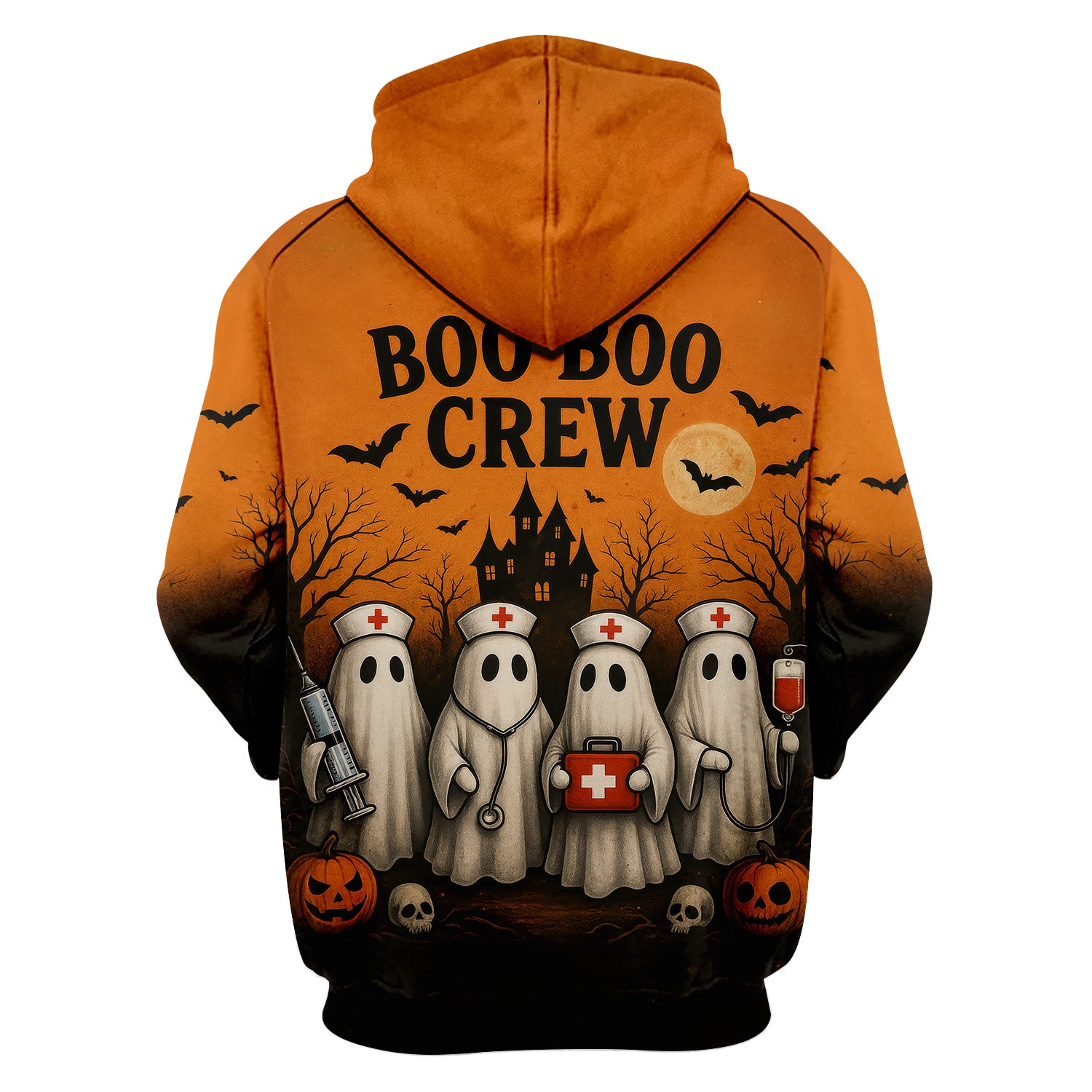 Personalized Boo Boo Crew Nurse Shirt - Halloween Ghost & Caduceus Graphic - Custom Gift for RN CNA LPN Healthcare Workers