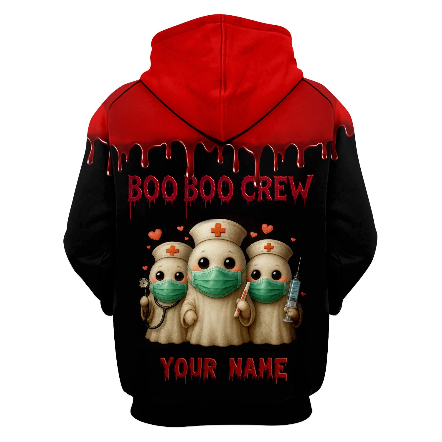 Funny Halloween Nurse T-shirt - Trick or Treat Boo Boo Crew with Syringe Design - Customizable Gift for Healthcare Workers, RN, LPN