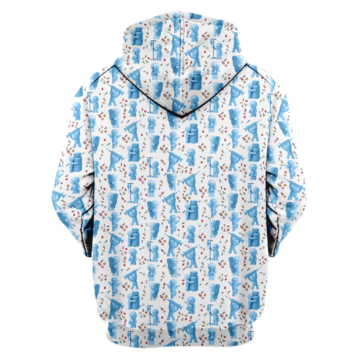 Funny Smiski Nurse Scrub Top - Cute Smiski Medical Pattern Design - Gift for Women RN LPN CNA