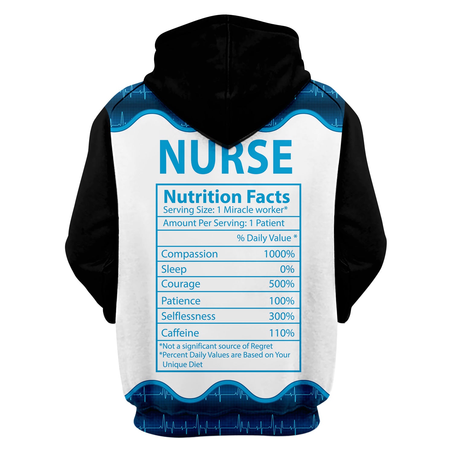 Personalized Nurse Nutrition Facts Shirt - Funny Custom Name RN CNA LPN Tee - Medical Supply Graphic Gift for Women Healthcare Workers Who Are Miracle Workers