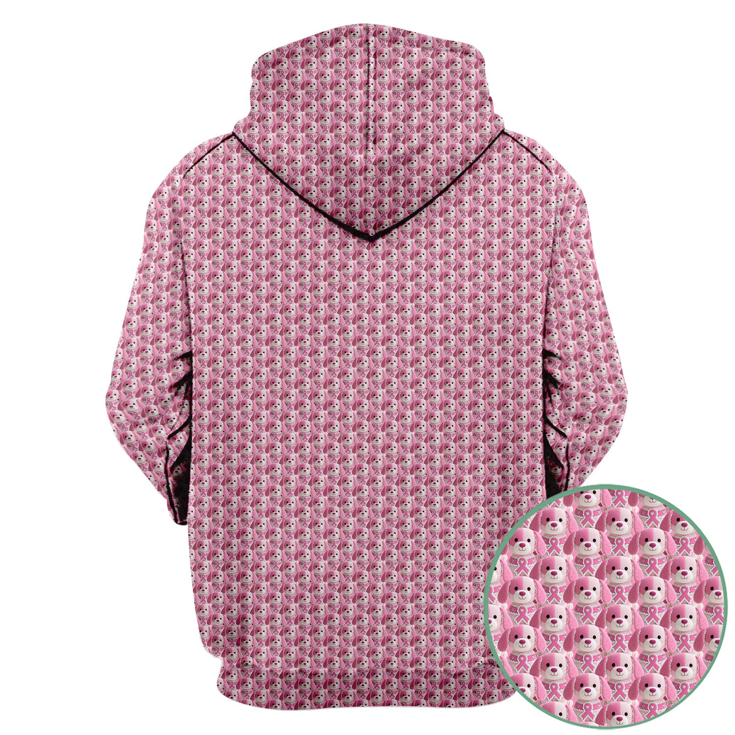 Pink Breast Cancer Awareness Scrub Top - Cute Puppy Dog Ribbon Nurse Shirt - Support Fight Cancer Medical Uniform Gift