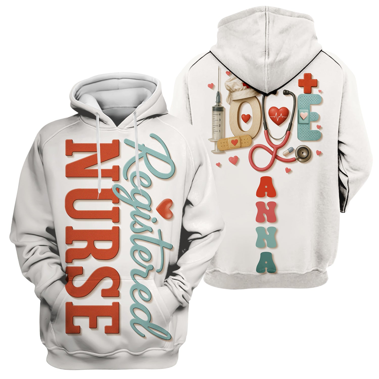 Personalized Registered Nurse Shirt - Custom RN Love Design - Gifts for Nurses, LPNs, and Healthcare Workers