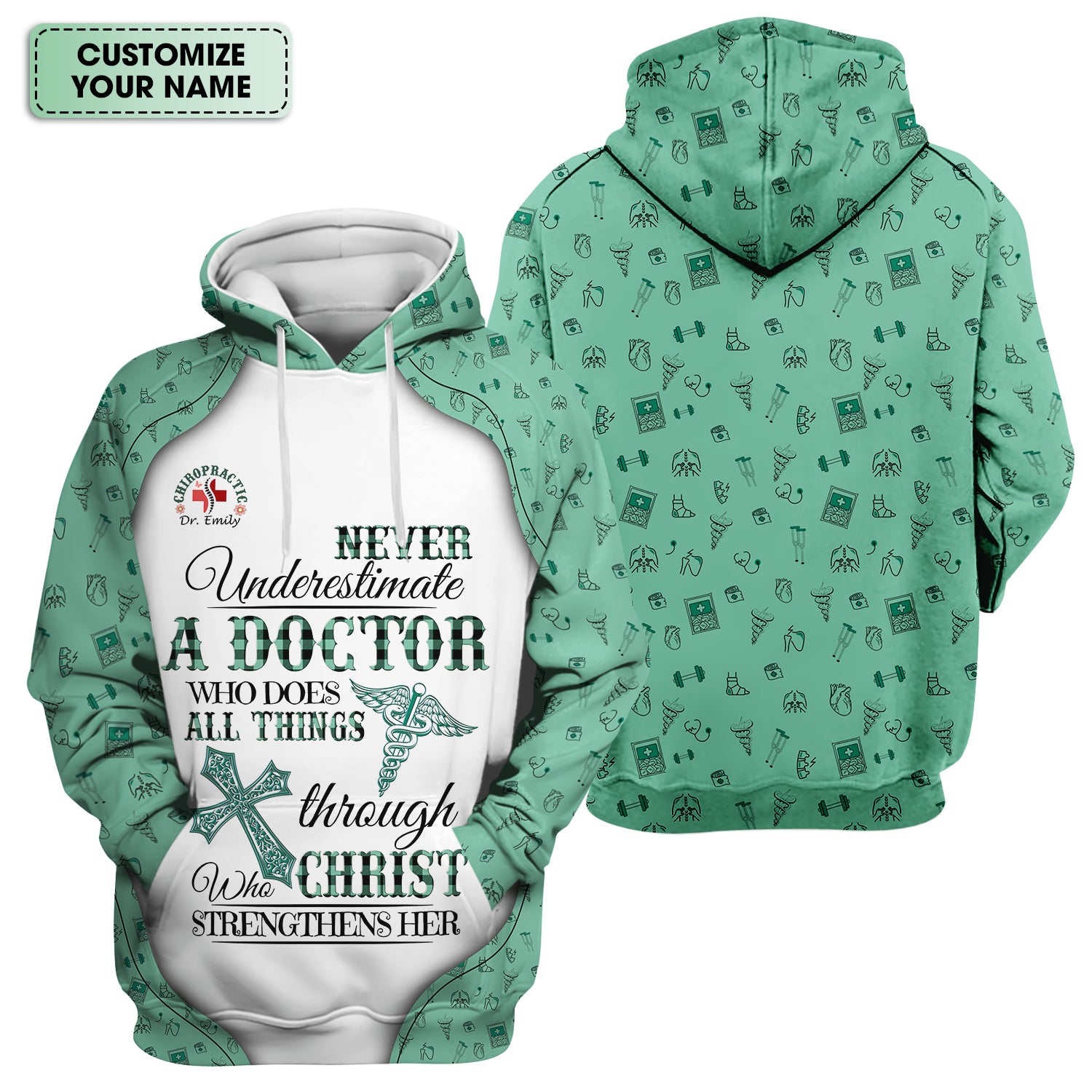 Custom Christian Nurse Shirt - All Things Through Christ Graphic Tee - Gift for Women Doctors & Medical Professionals