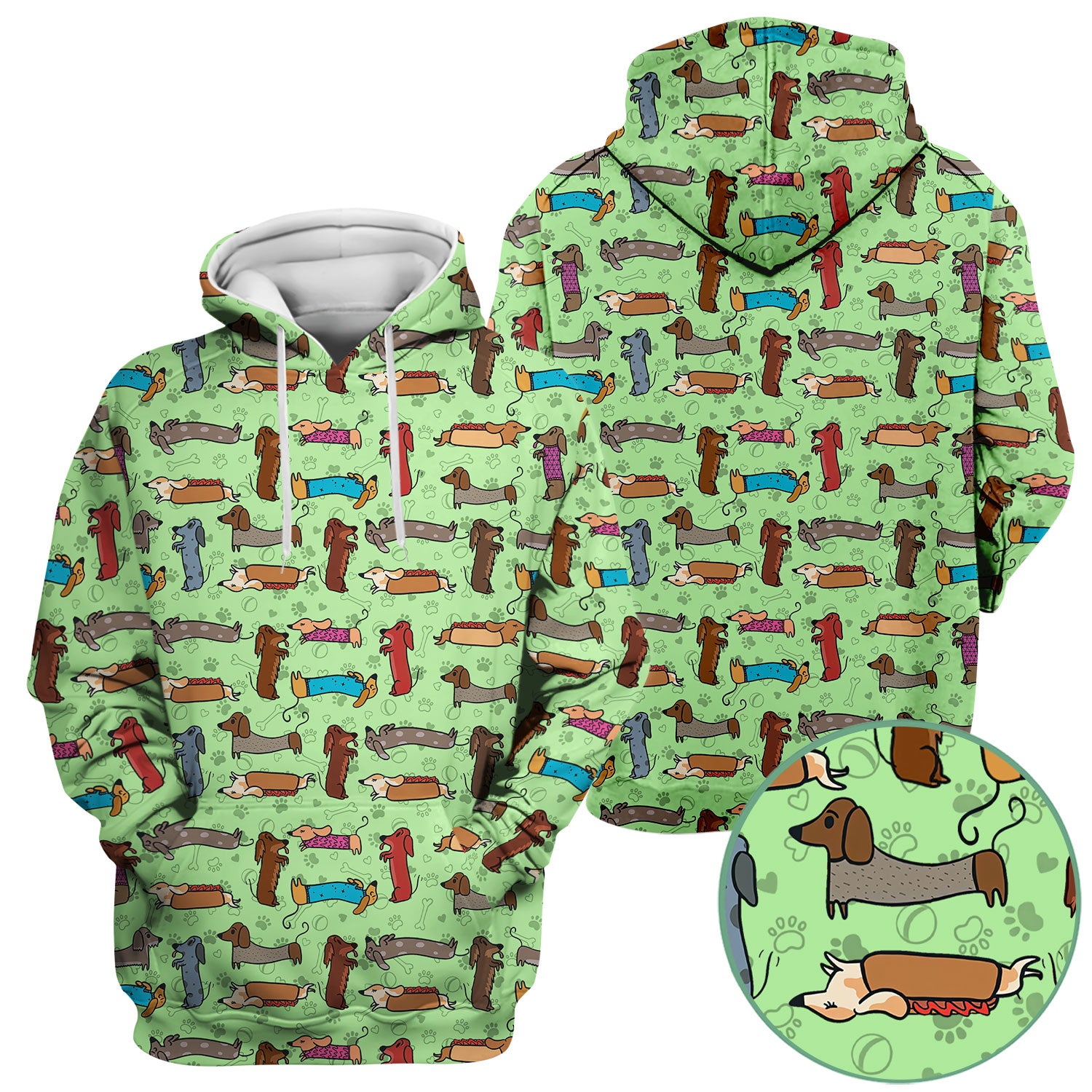 Cute Sausage Dog Scrub Top for Nurses - Colorful Dachshund Print Medical Work Shirt - Fun Wiener Dog Pattern Veterinary Apparel