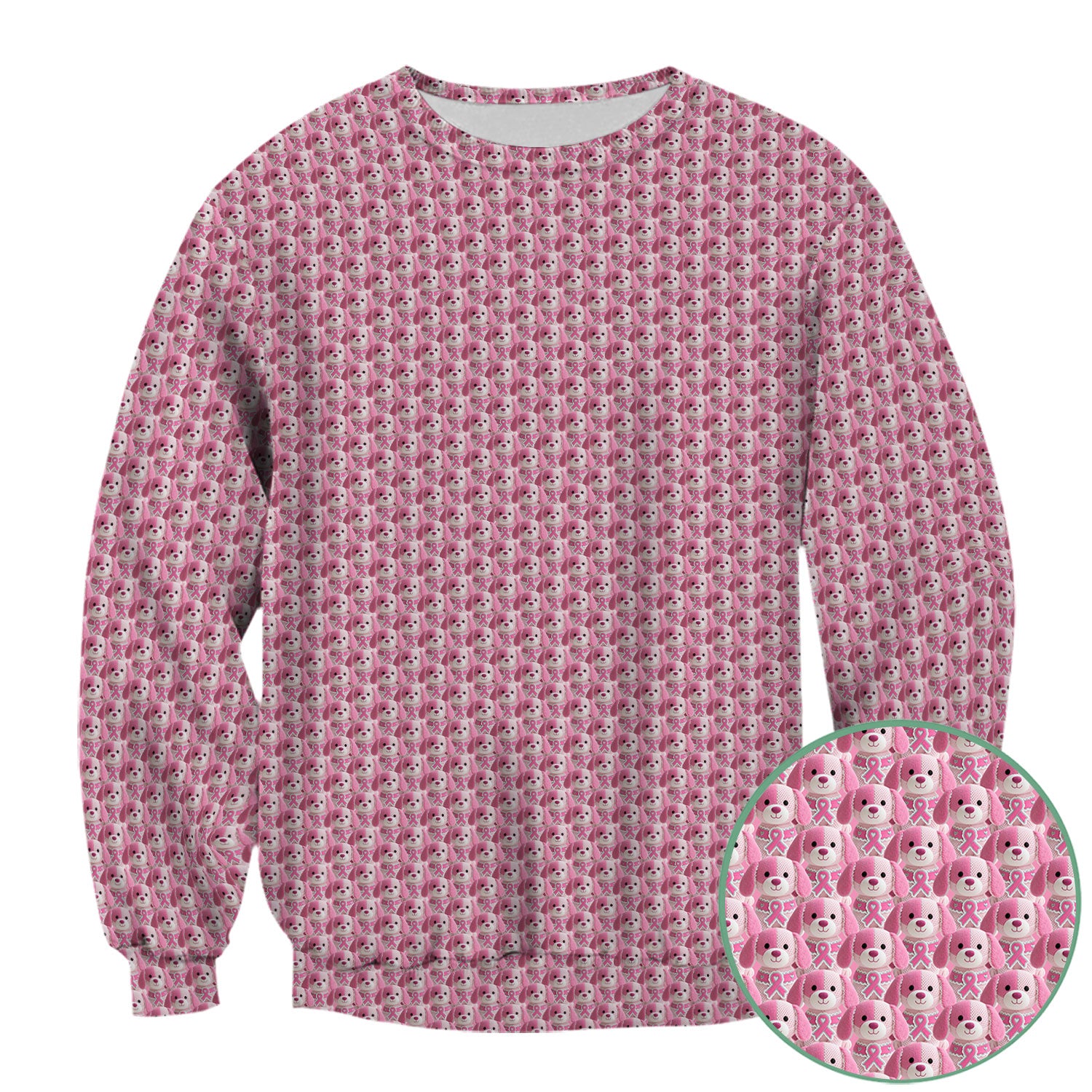 Pink Breast Cancer Awareness Scrub Top - Cute Puppy Dog Ribbon Nurse Shirt - Support Fight Cancer Medical Uniform Gift