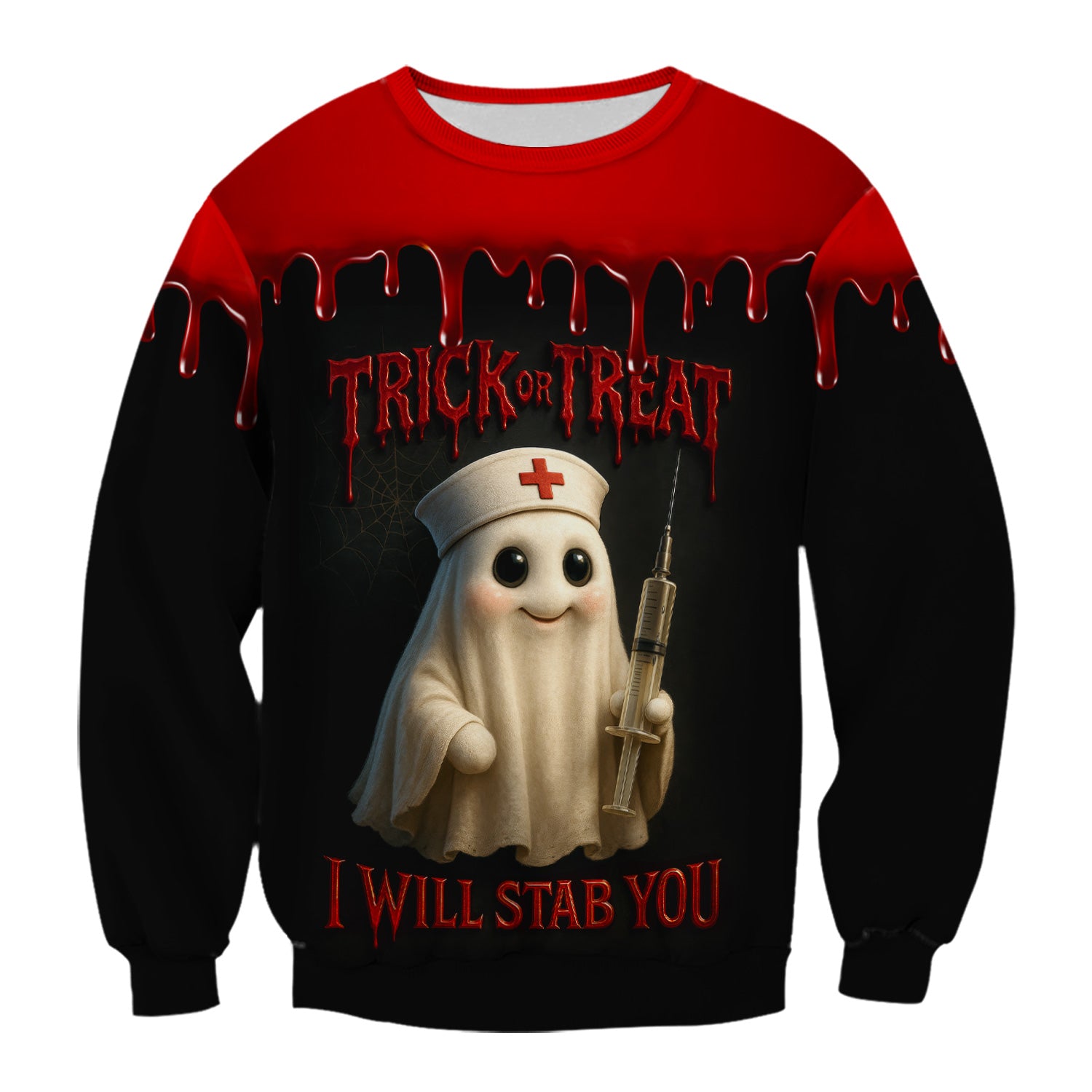 Funny Halloween Nurse T-shirt - Trick or Treat Boo Boo Crew with Syringe Design - Customizable Gift for Healthcare Workers, RN, LPN