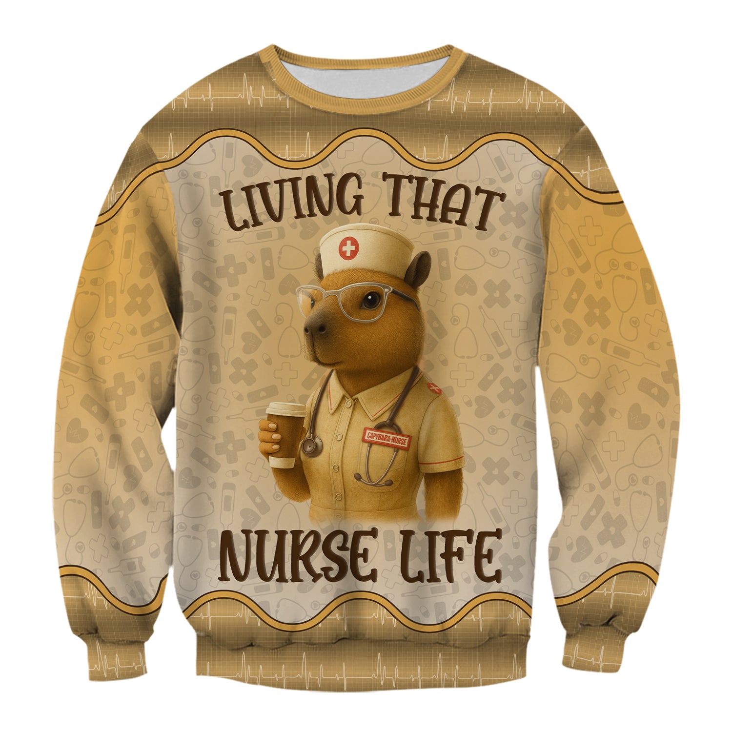 Custom Nurse T-Shirt Living That Nurse Life - Funny RN LPN Gift with Stethoscope - Personalized Nursing Shirt for Healthcare Workers