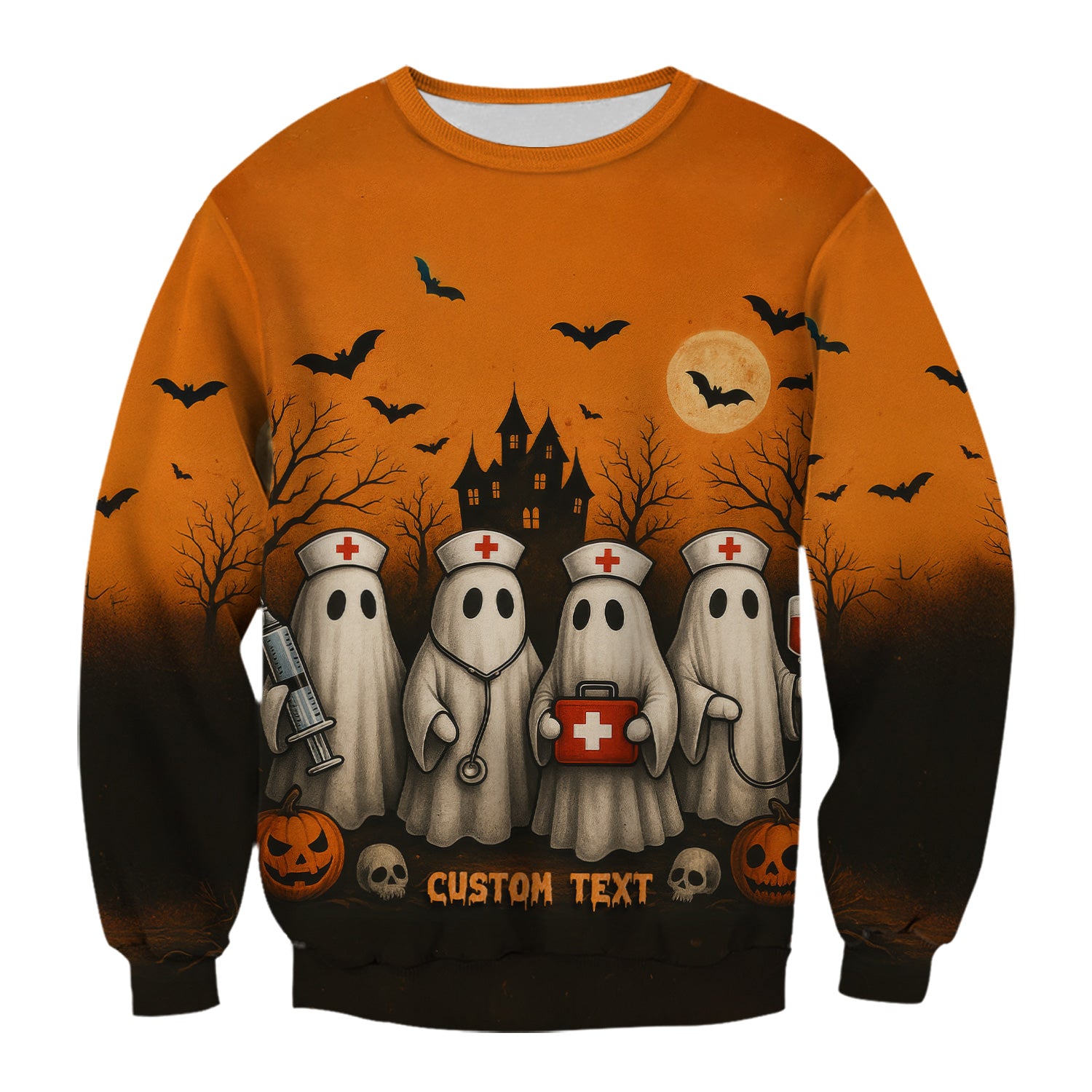Personalized Boo Boo Crew Nurse Shirt - Halloween Ghost & Caduceus Graphic - Custom Gift for RN CNA LPN Healthcare Workers