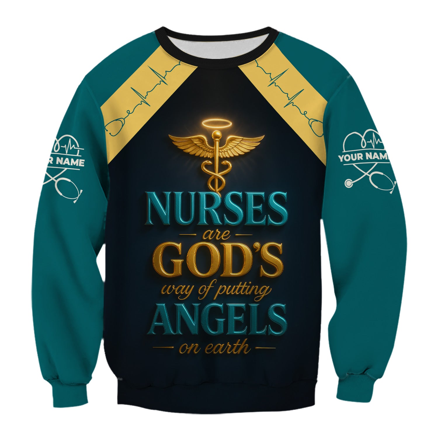 Personalized Christian Nurse Shirt - Nurses Are God's Angels on Earth Quote - Gift for Women RN LPN CNA