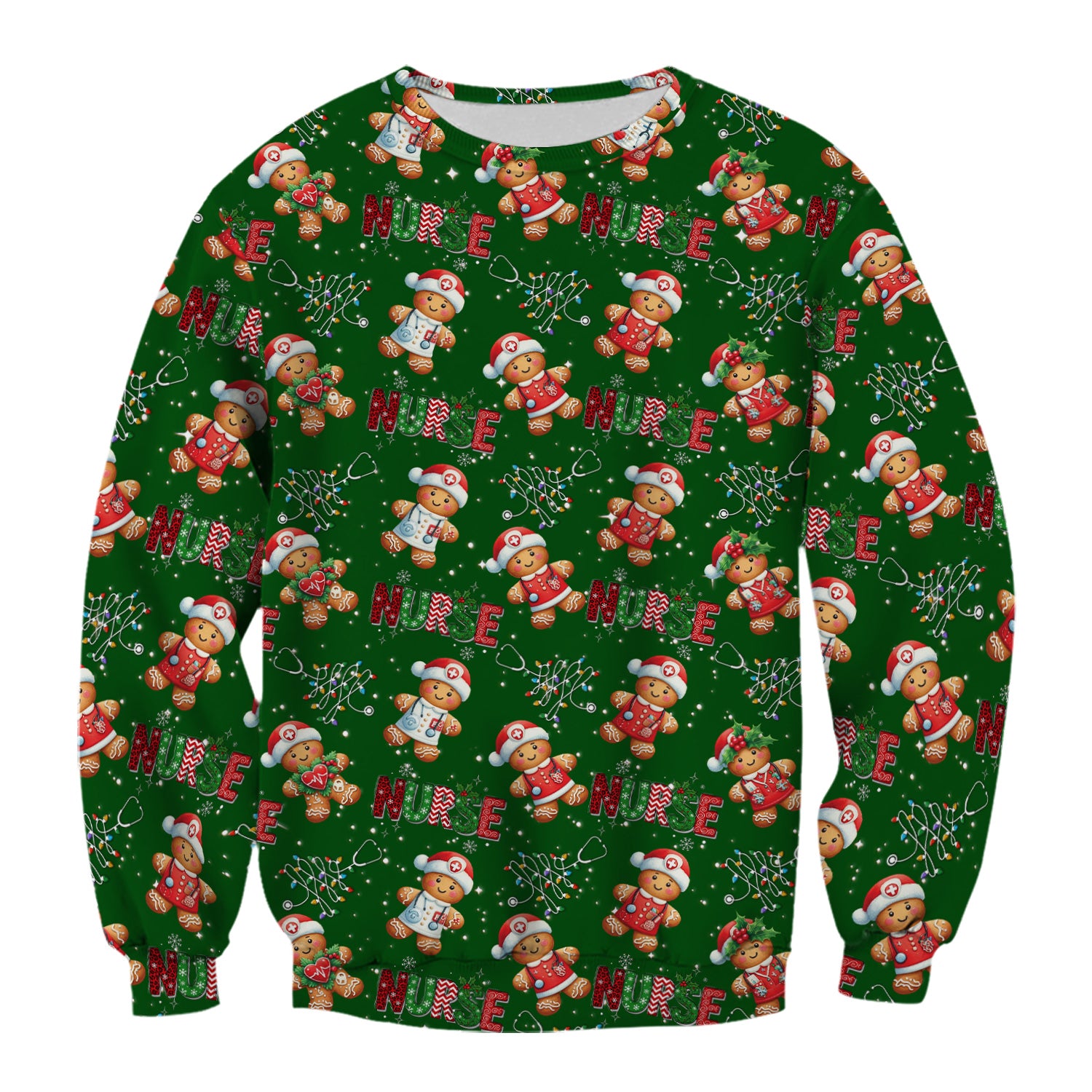 Christmas Nurse Scrub Top - Funny Gingerbread Holiday Medical Uniform - Gift for Nurse RN CNA LPN