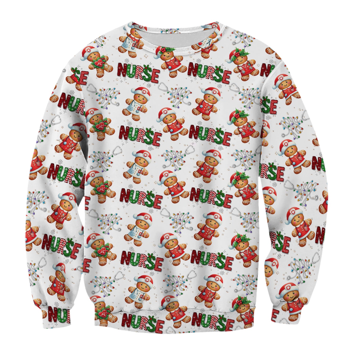 Gingerbread Christmas Scrub Top - Festive Holiday Nurse Medical Shirt - Gift for RN CNA LPN