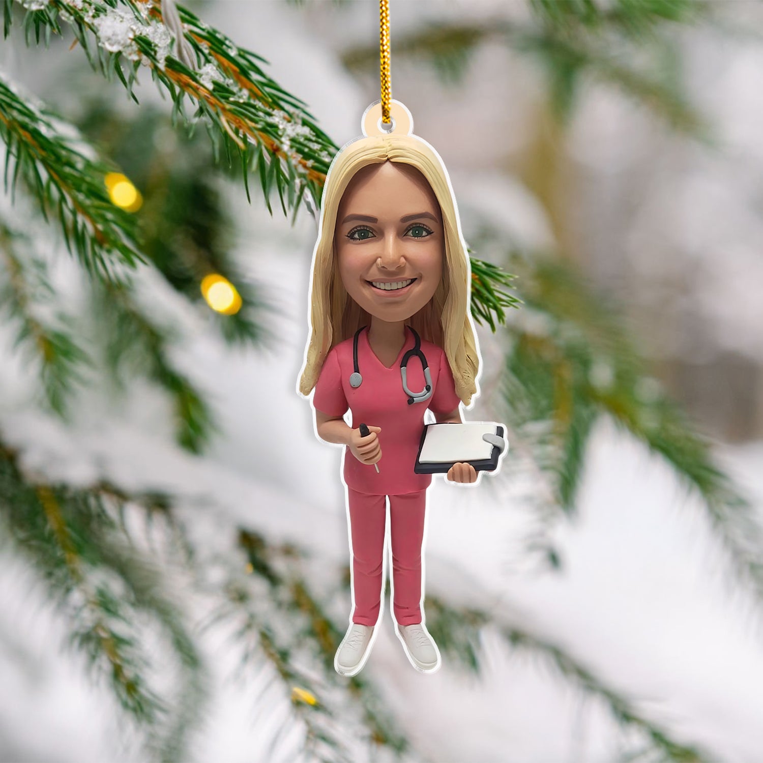 Custom Face Nurse Christmas Ornament, Funny Nurse Body, Christmas Gift, RN LPN CNA Gift
