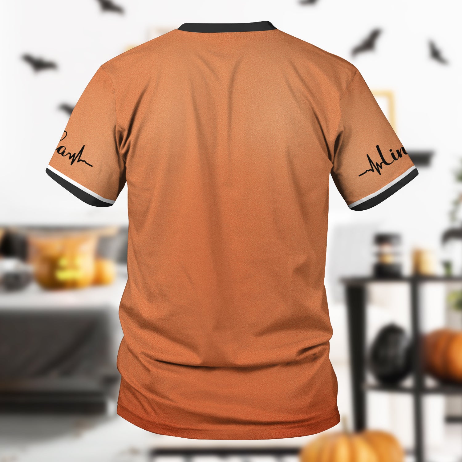 Personalized Halloween Nurse Shirt for Women - Stethoscope Scrub Top with Bow Design - Custom Name RN LPN CNA Gift