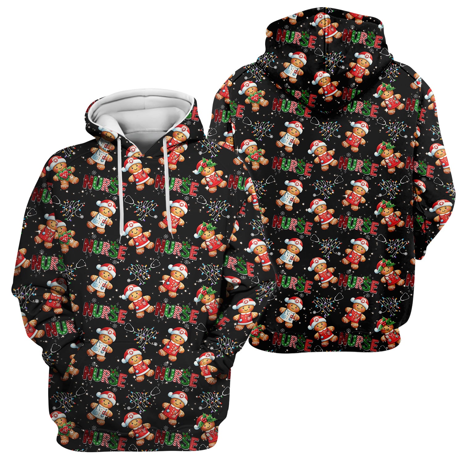 Gingerbread Christmas Scrub Top - Festive Holiday Nurse Medical Shirt - Gift for RN CNA LPN