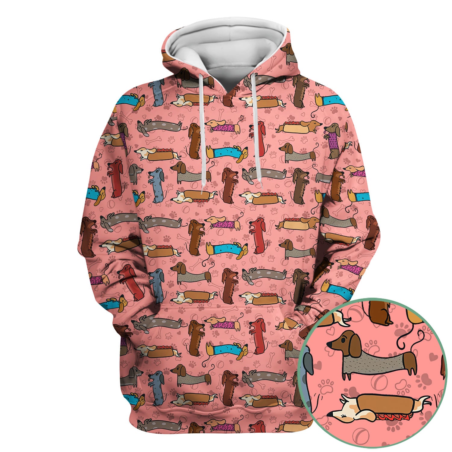 Cute Sausage Dog Scrub Top for Nurses - Colorful Dachshund Print Medical Work Shirt - Fun Wiener Dog Pattern Veterinary Apparel