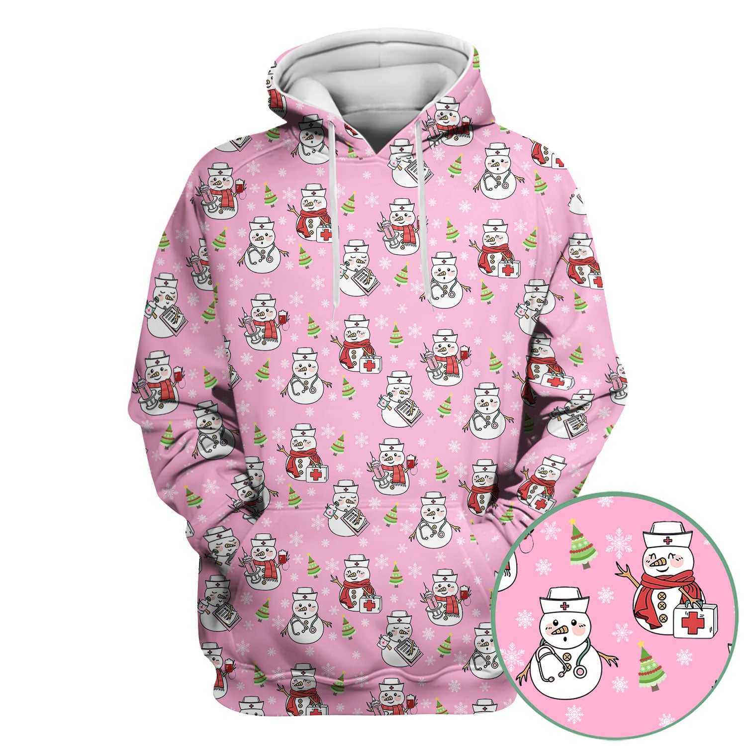 Christmas Snowman Nurse Scrub Top for Women - Cute Holiday Medical Snowman Tee - Funny Nursing Uniform Shirt RN LPN CNA Gift
