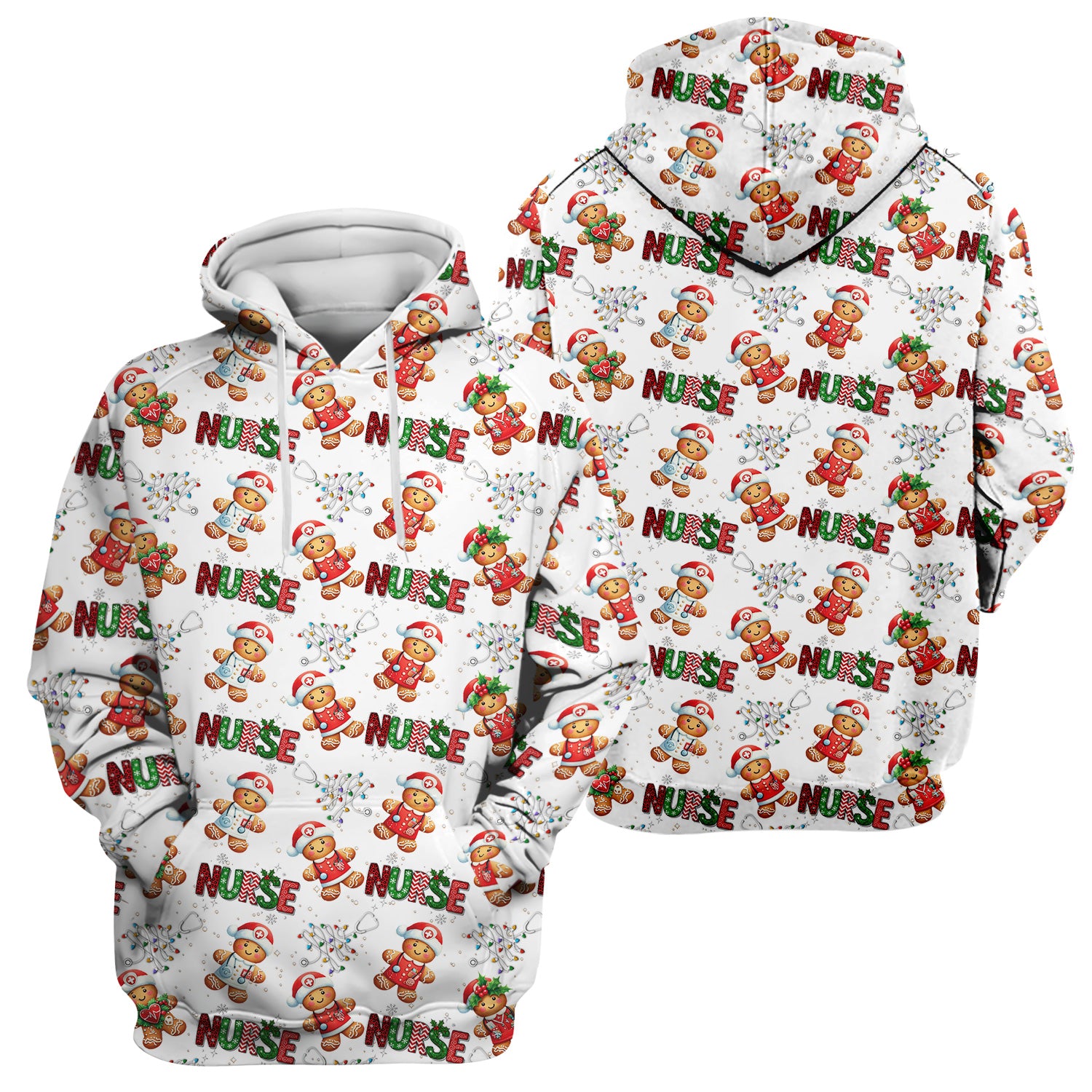 Gingerbread Christmas Scrub Top - Festive Holiday Nurse Medical Shirt - Gift for RN CNA LPN