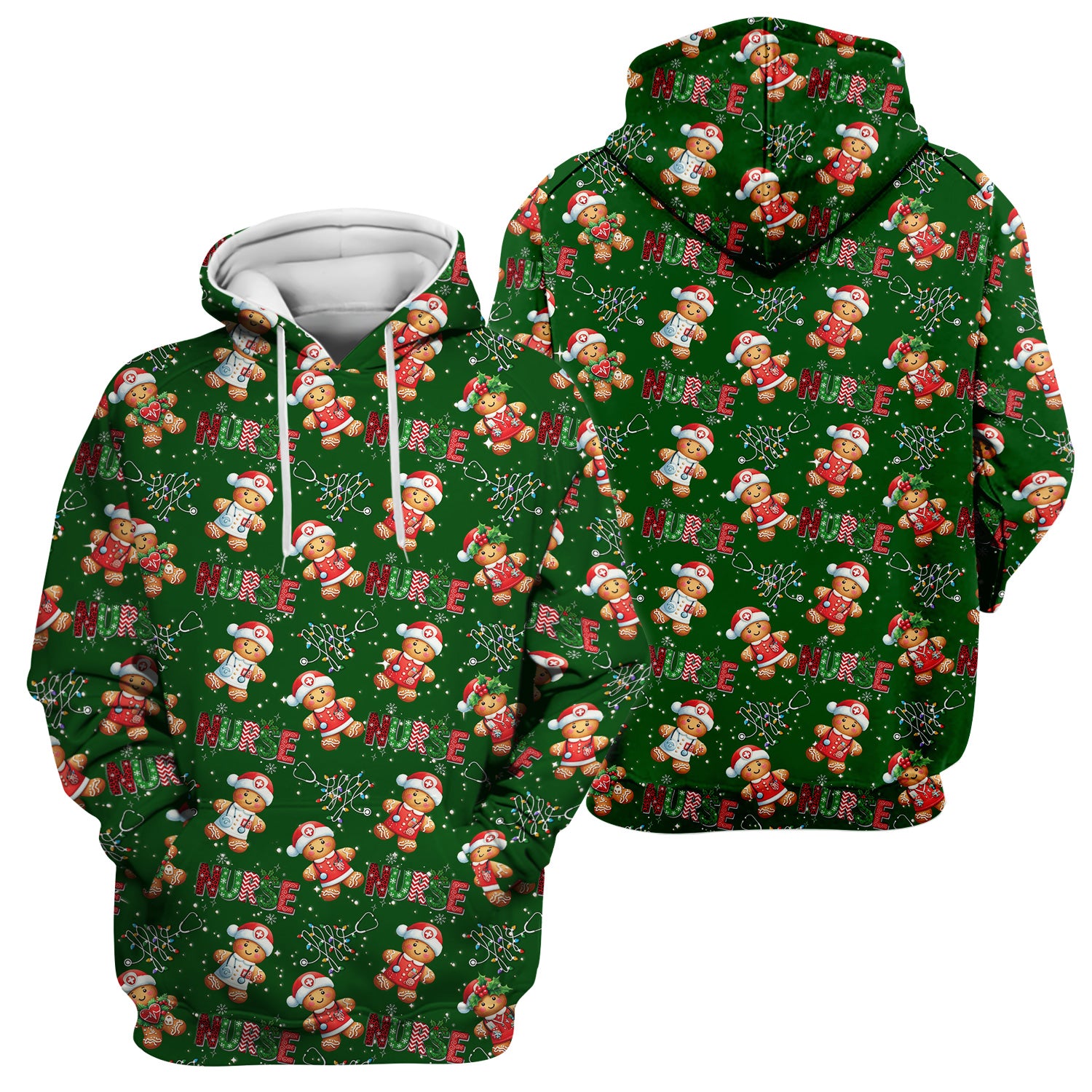 Christmas Nurse Scrub Top - Funny Gingerbread Holiday Medical Uniform - Gift for Nurse RN CNA LPN