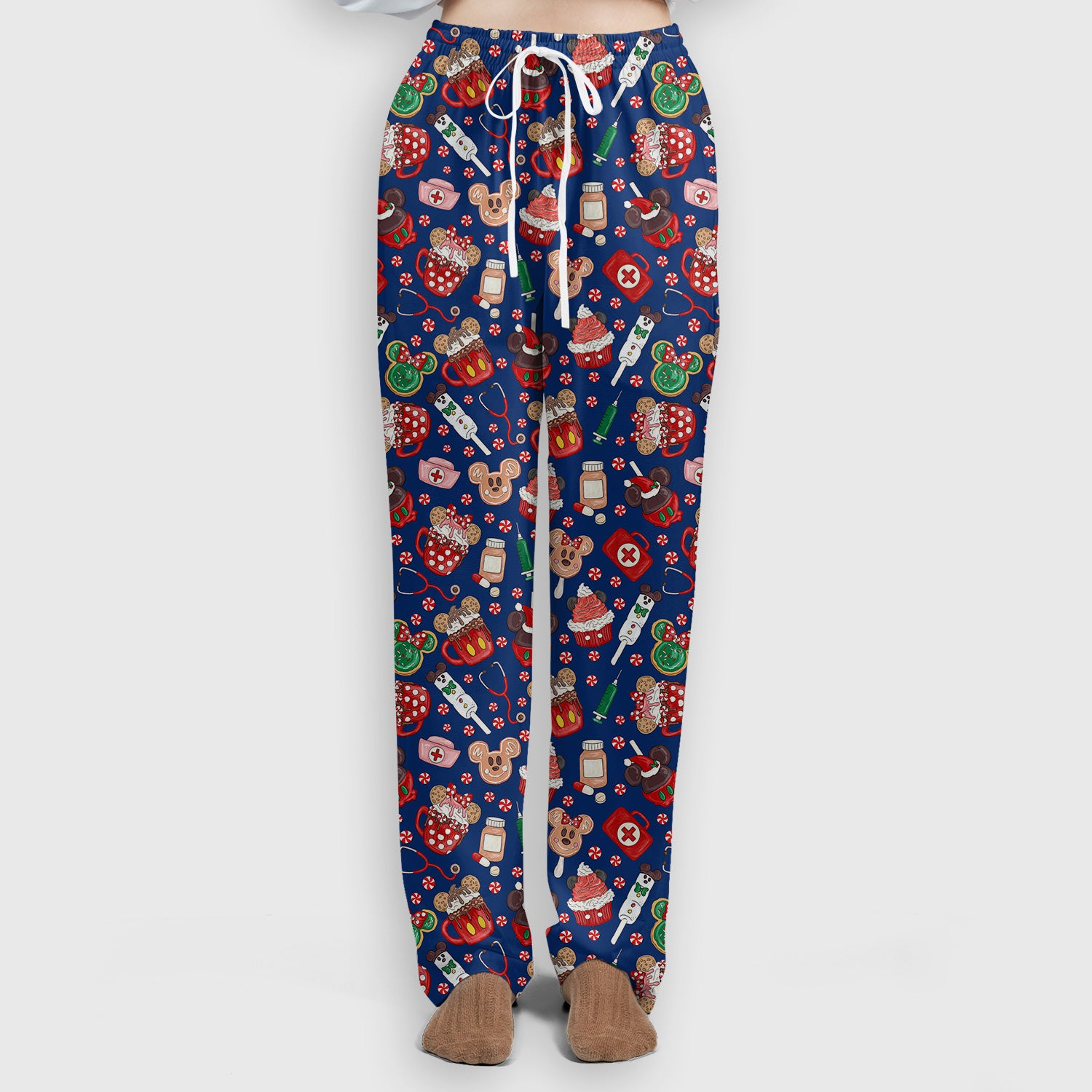 Gingerbread Christmas Scrub Set - Funny Cookies Candy Cupcake Pants and V Neck Top - Holiday Med Uniform RN CNA LPN