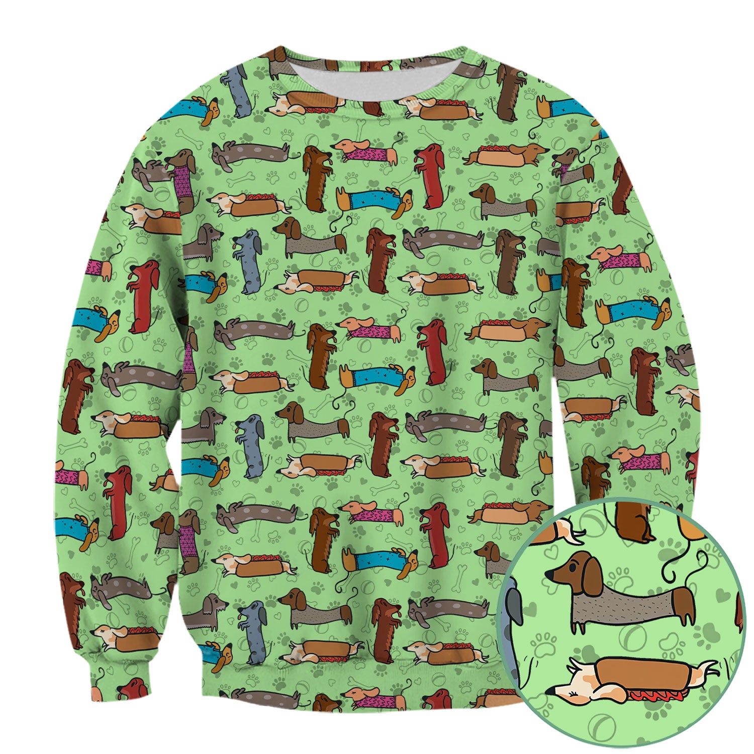 Cute Sausage Dog Scrub Top for Nurses - Colorful Dachshund Print Medical Work Shirt - Fun Wiener Dog Pattern Veterinary Apparel