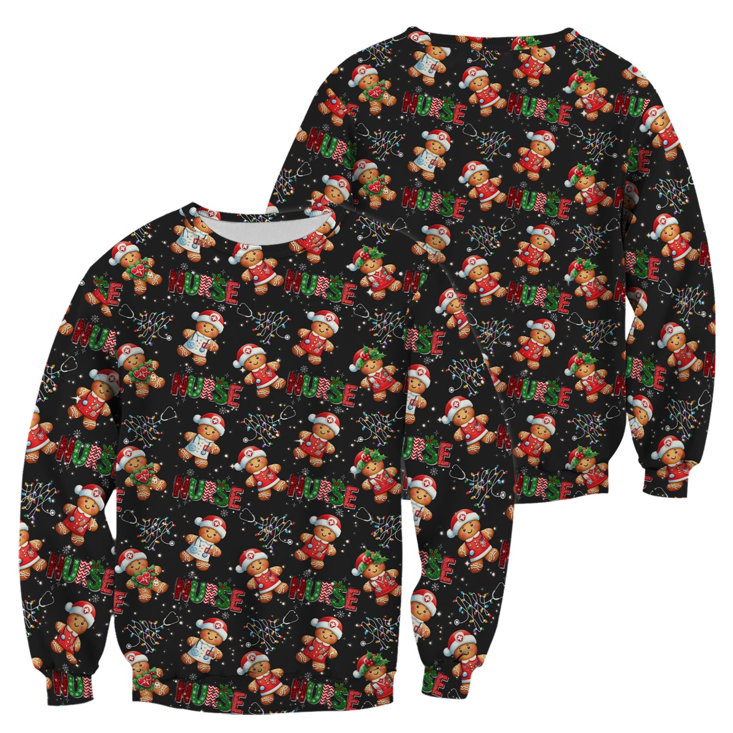 Gingerbread Christmas Scrub Top - Festive Holiday Nurse Medical Shirt - Gift for RN CNA LPN