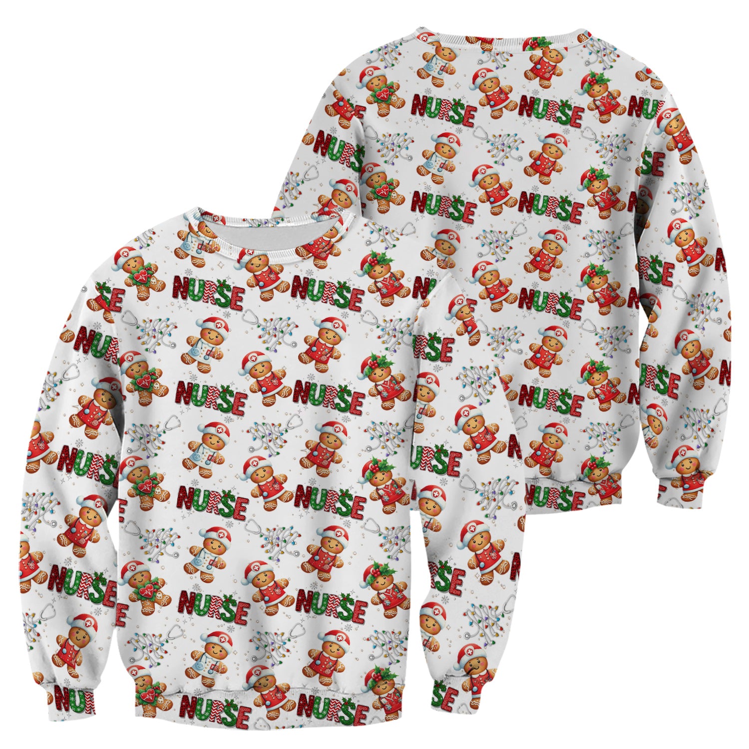 Gingerbread Christmas Scrub Top - Festive Holiday Nurse Medical Shirt - Gift for RN CNA LPN