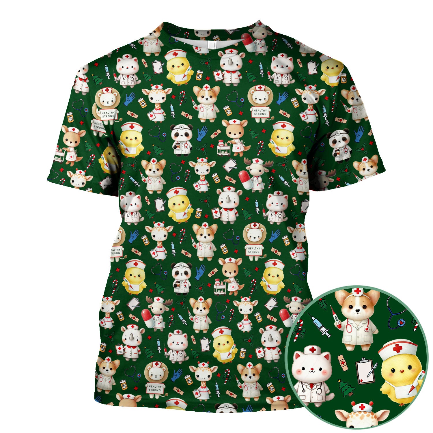 Comfortable Scrubs for Nurses - Pediatric Scrub Tops - Breathable Fabrics Nursing Uniform - Puppy Lover Gift for Women