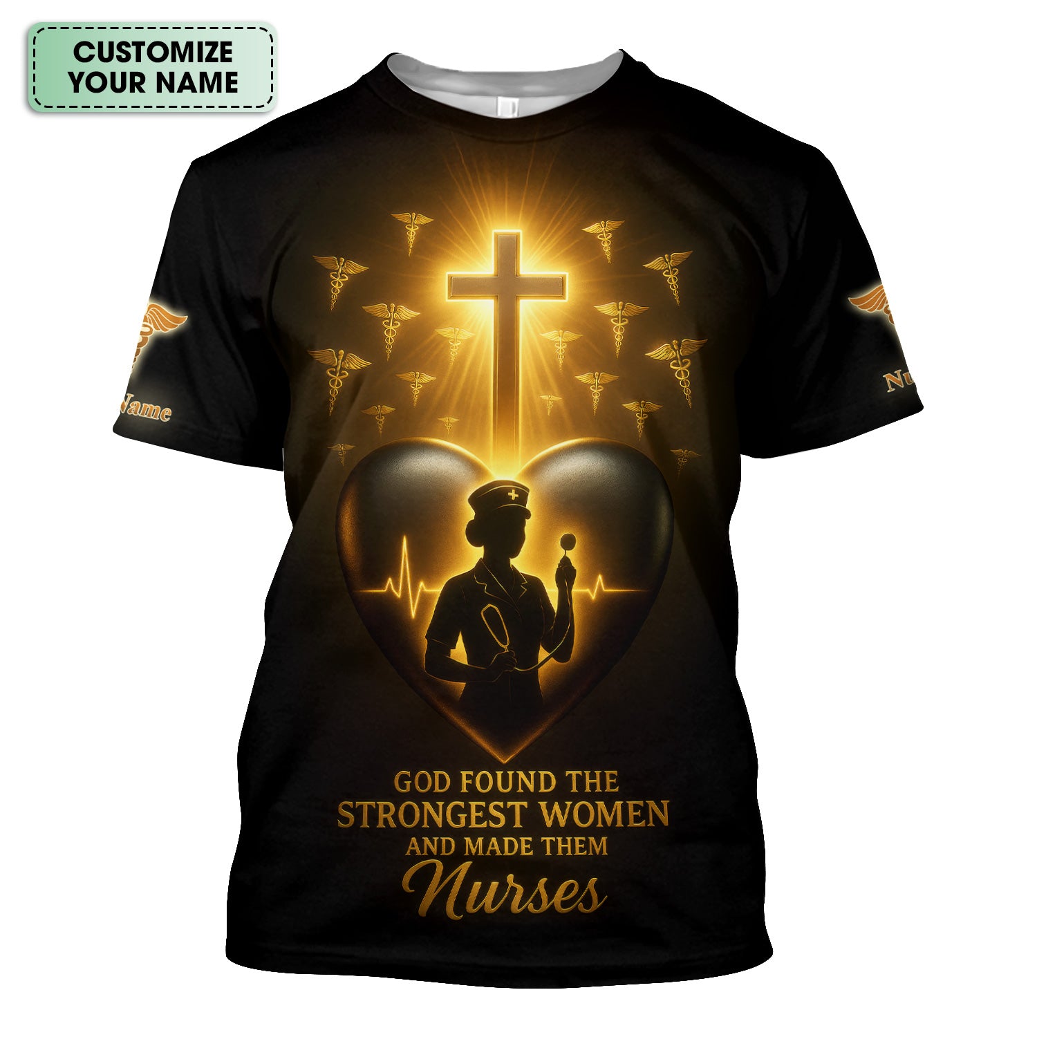 Personalized Christian Nurse T-Shirt - Strongest Women Made Nurses Faith Quote - Gift for Women RN LPN & Healthcare Workers