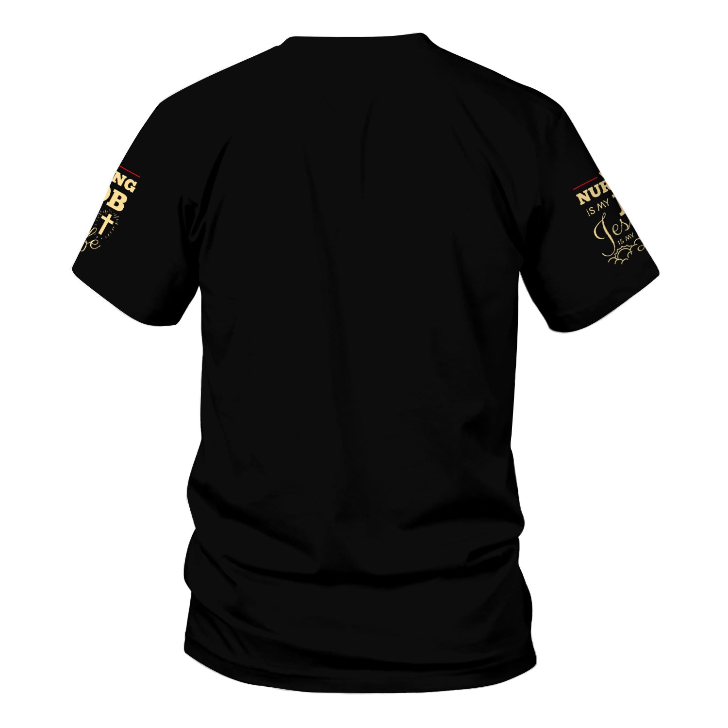 Custom Faith Nurse Scrub - Jesus Watching Over Praying Nurse Graphic Design - RN LPN CNA Healthcare Workers Gift