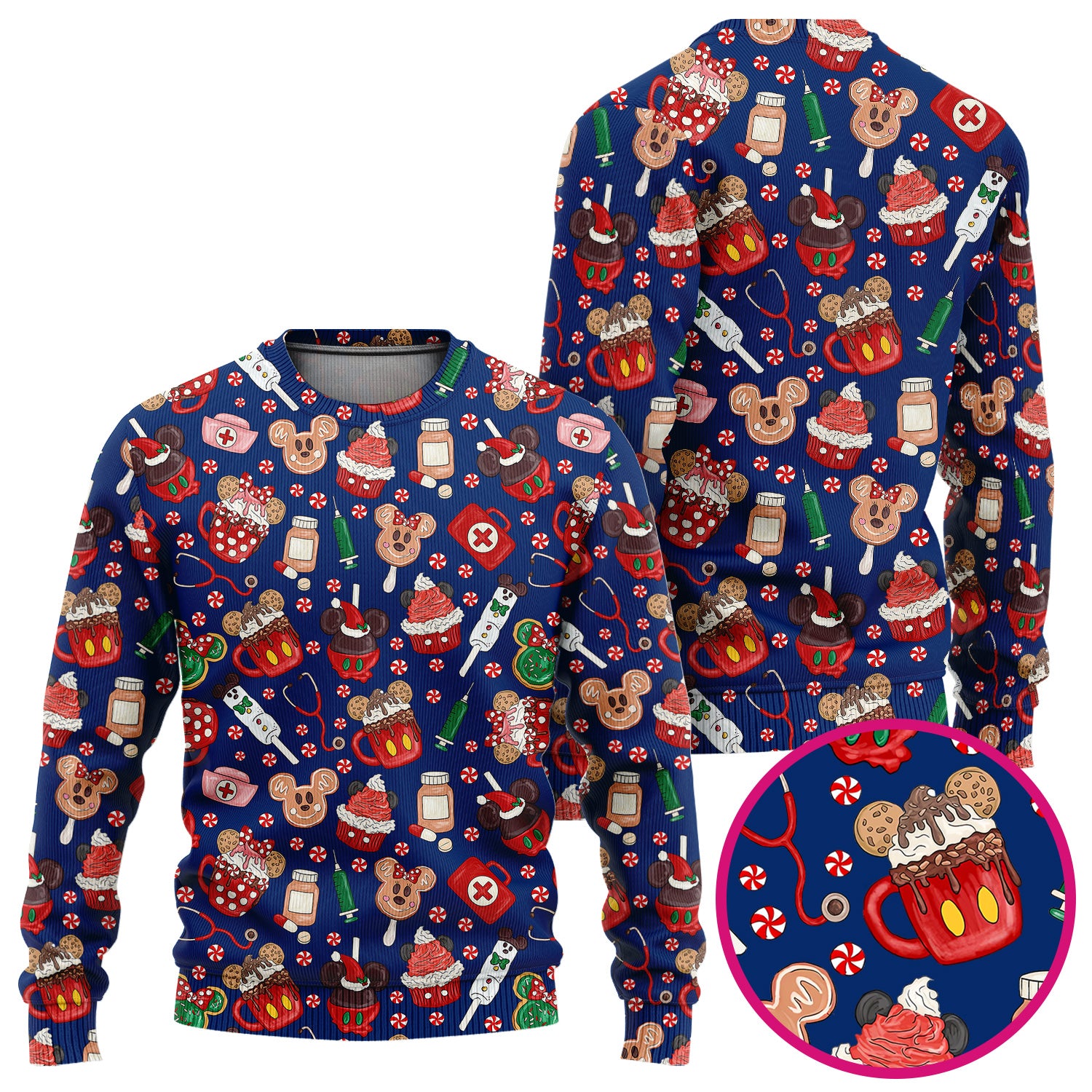 Gingerbread Christmas Scrub Set - Funny Cookies Candy Cupcake Pants and V Neck Top - Holiday Med Uniform RN CNA LPN