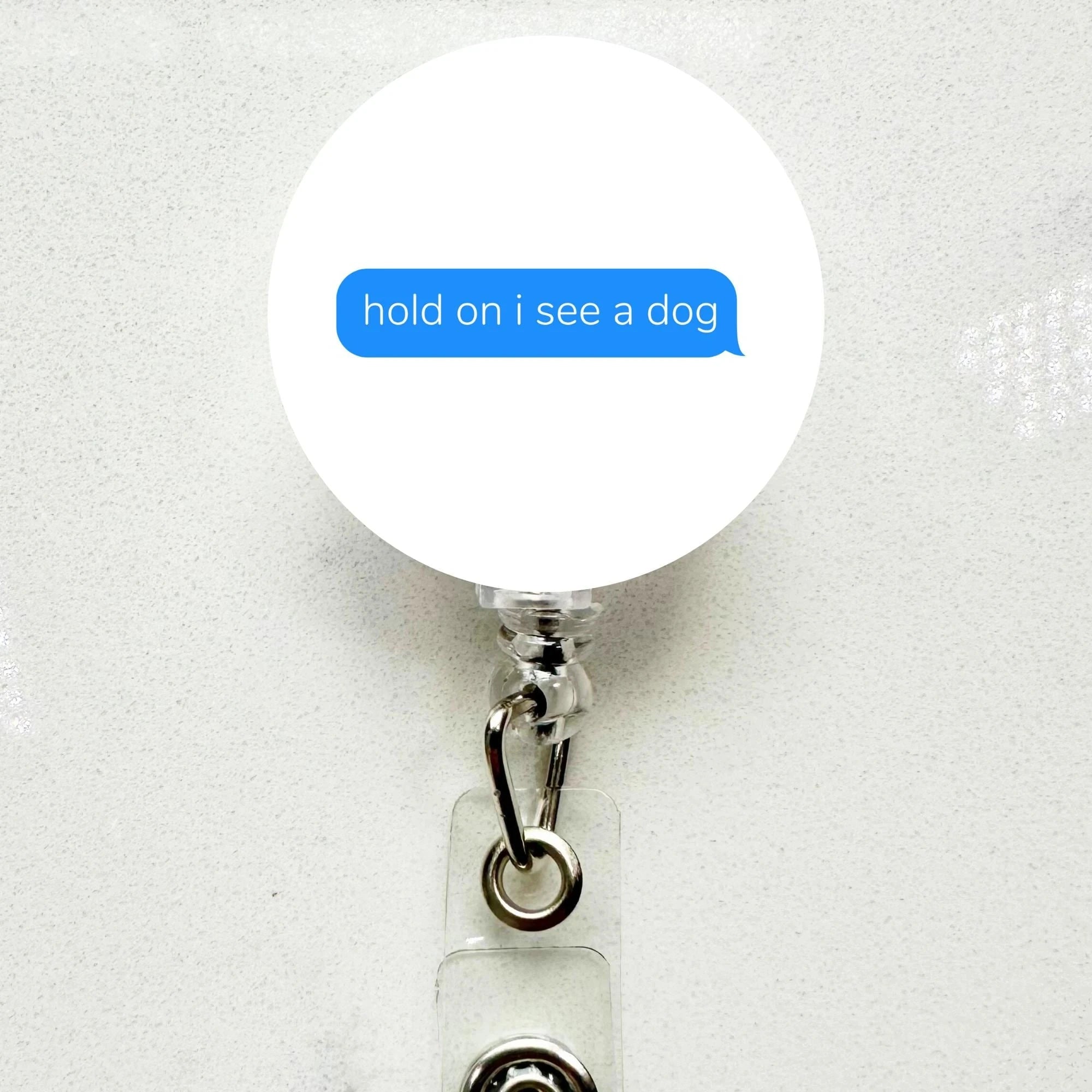 Funny Dog Meme Badge Reel - Retractable ID Holder - Nurse, Office Gift