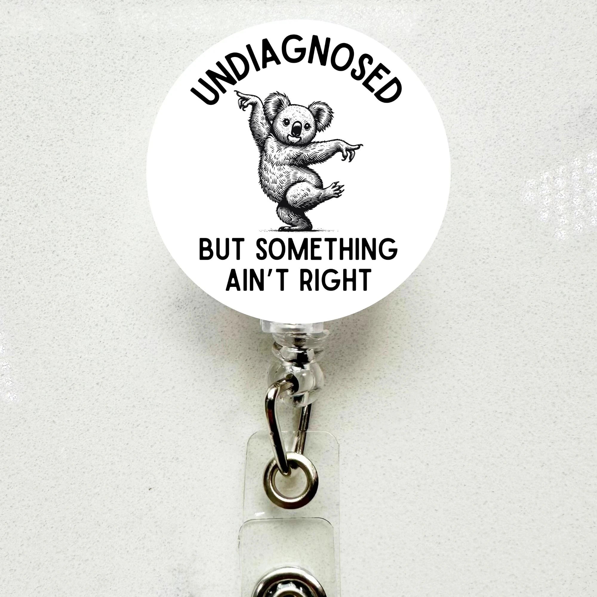 Sarcastic Koala Badge Reel – Funny Retractable ID Holder – Nurse RN Coworker Gift