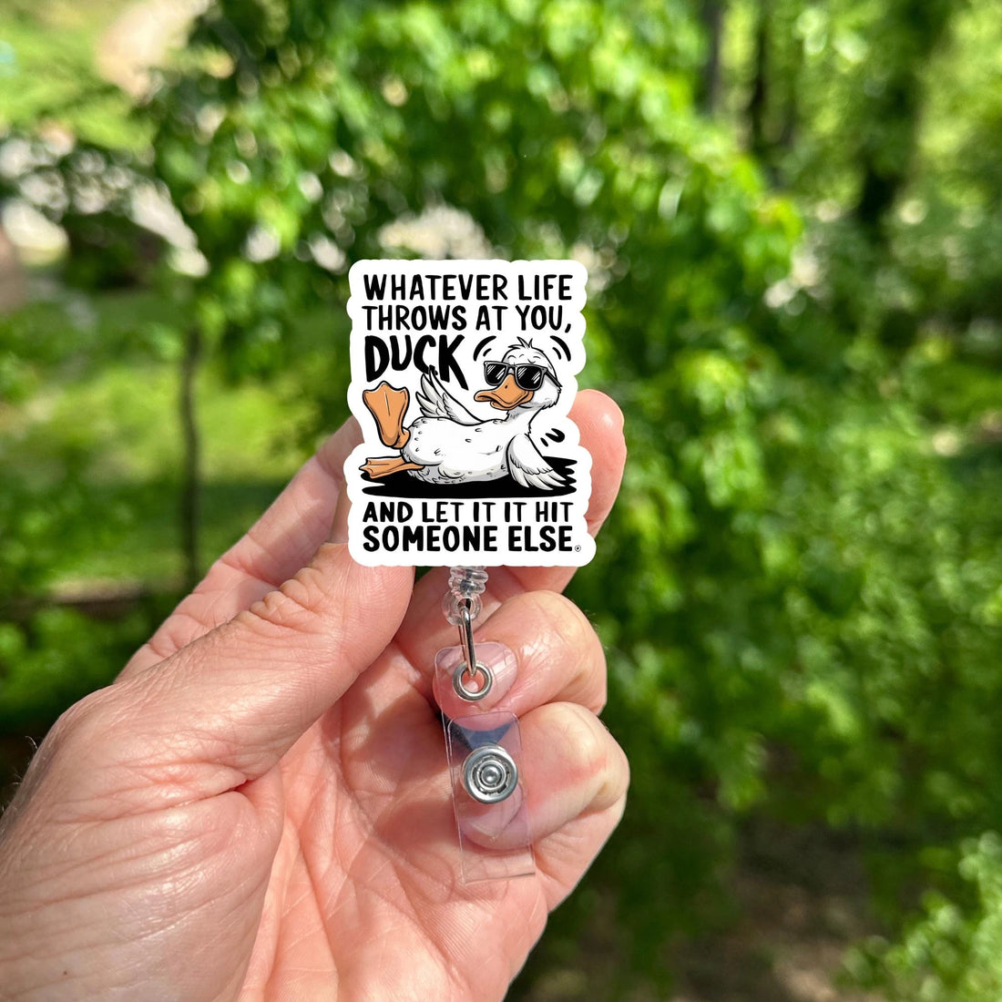 Funny Duck Badge Reel – Retractable ID Holder for Nurses, Medical Staff