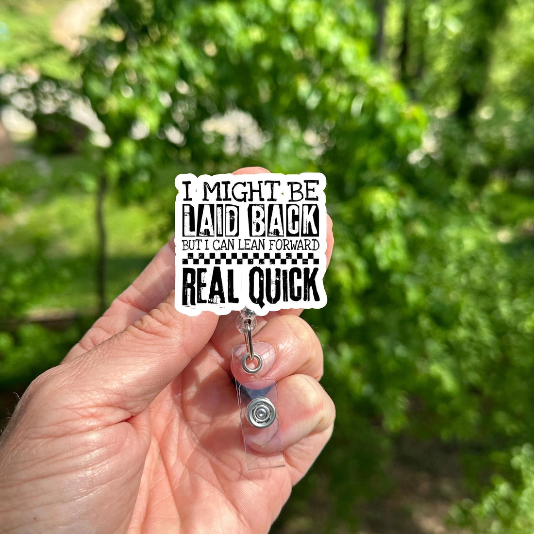 Laid Back Badge Reel Sassy Retractable ID Holder, Nurse Gift