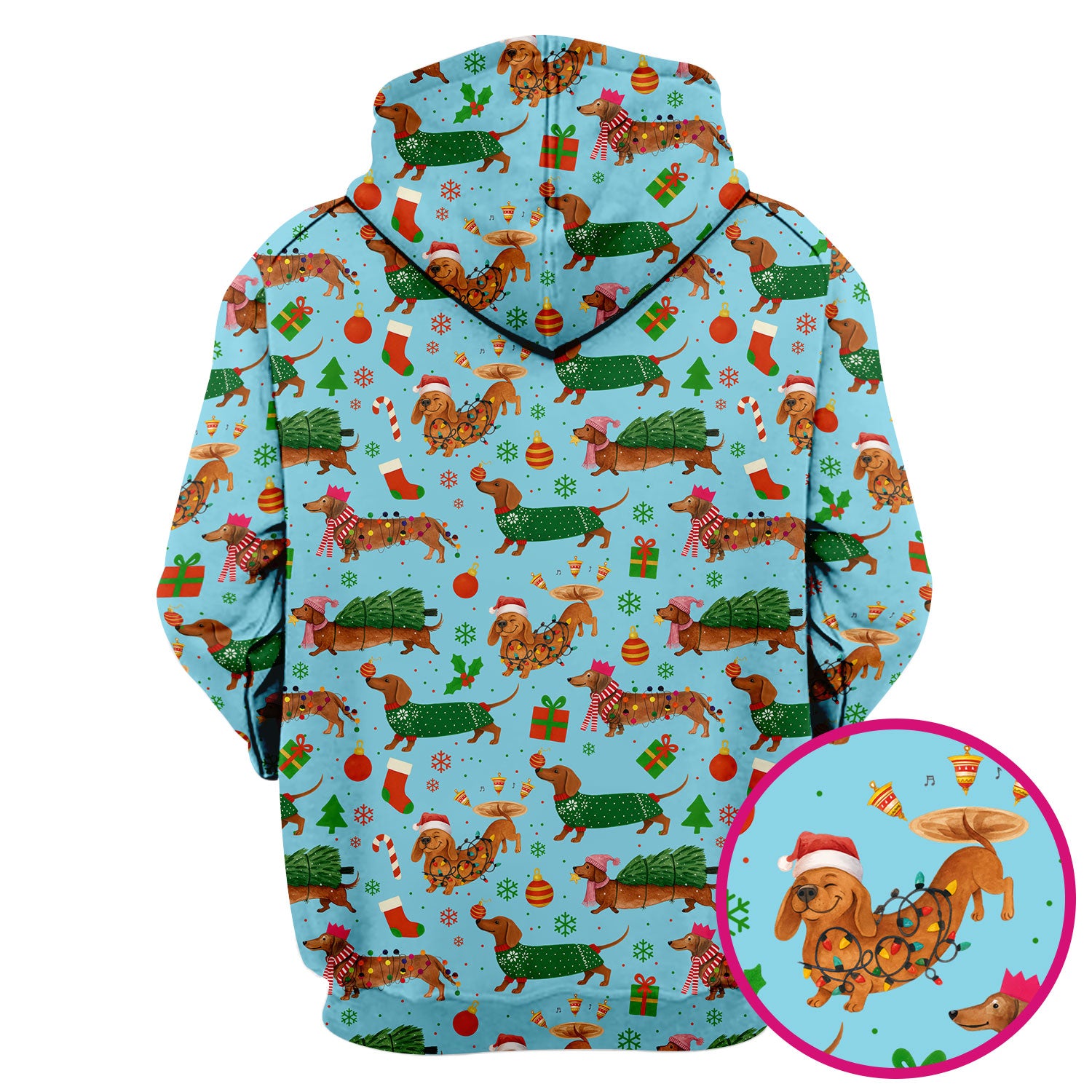 Funny Christmas Dog Scrub Top - Dachshund Multi Color Scrub Shirt - Holiday Scrubs Gift for Nurse, CNA, RN, Doctor, Medical Staff