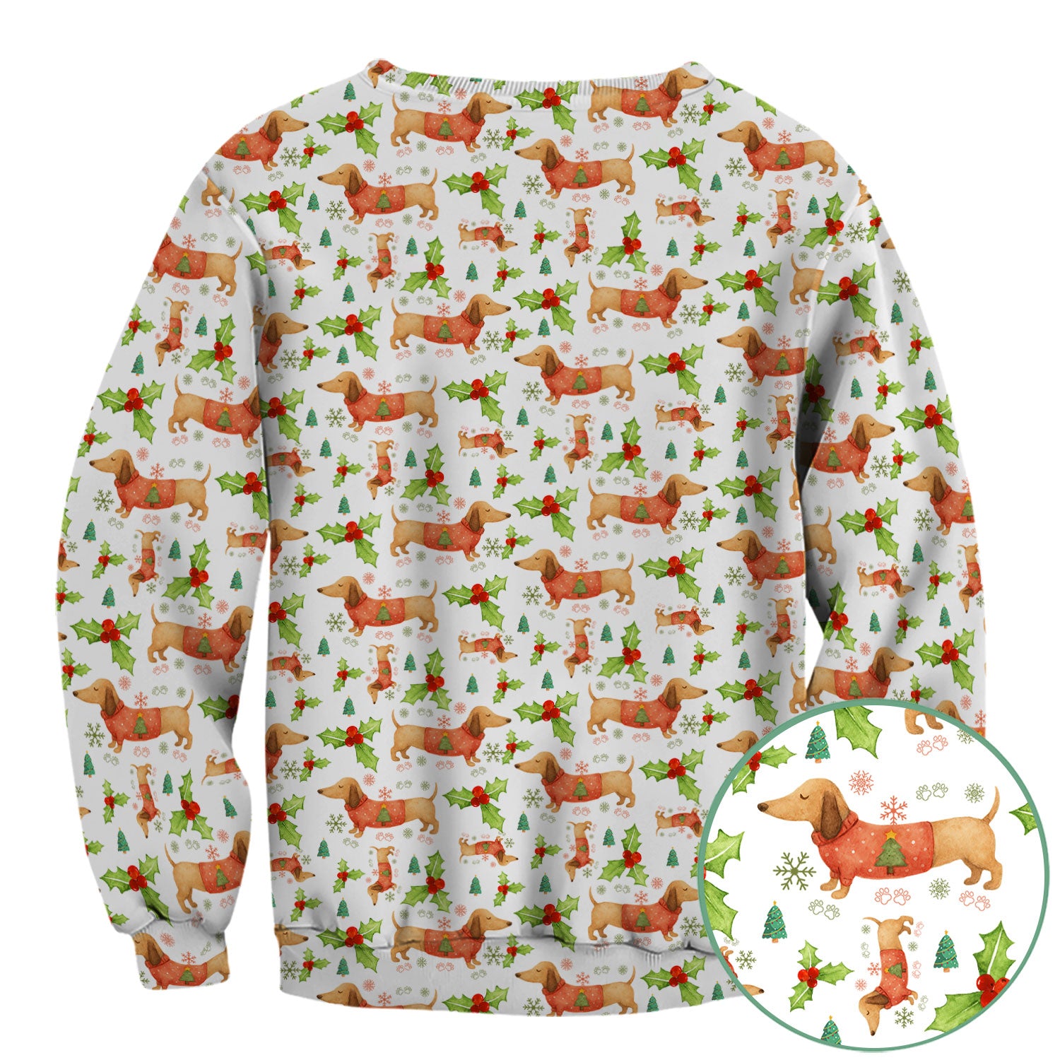 Festive Holiday Dachshund Scrub Top - Funny Sausage Dog Christmas Shirt - Wiener Puppy Lover Gift for RN CNA LPN