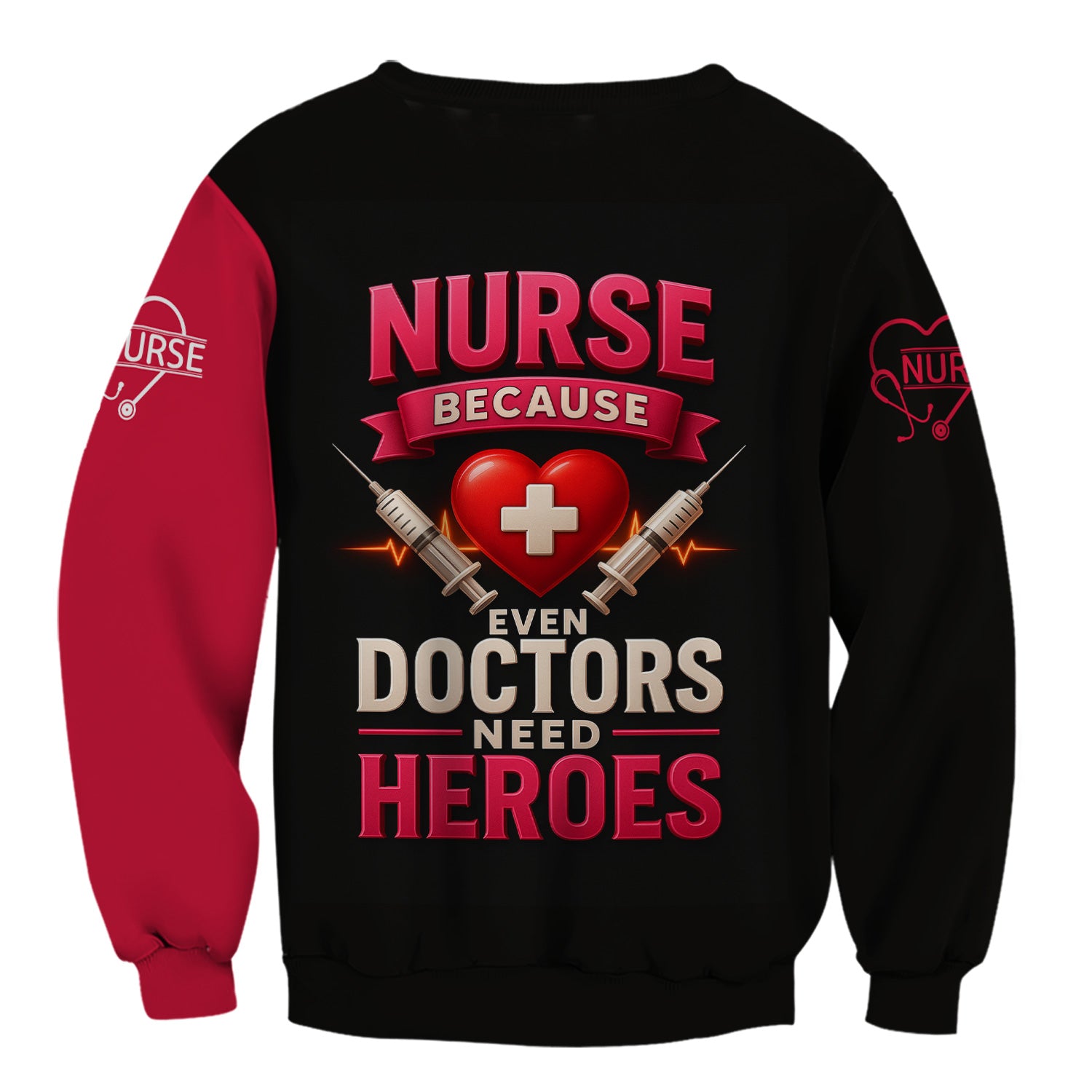 Nurse Superhero Shirt - Personalized Nurse Life with Stethoscope & Heartbeat - Great Gift for Nurses