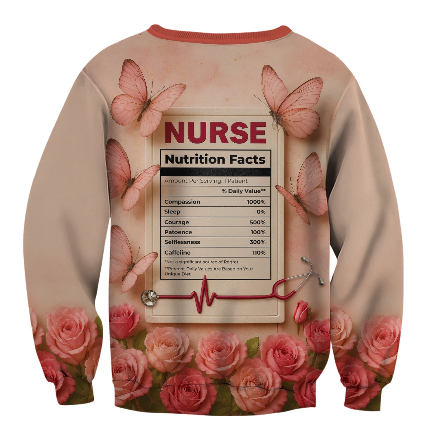 Nurse Nutrition Facts Shirt - Custom Graphic Tee for RN, LPN, Nurse Practitioners - Nursing Gifts For Her