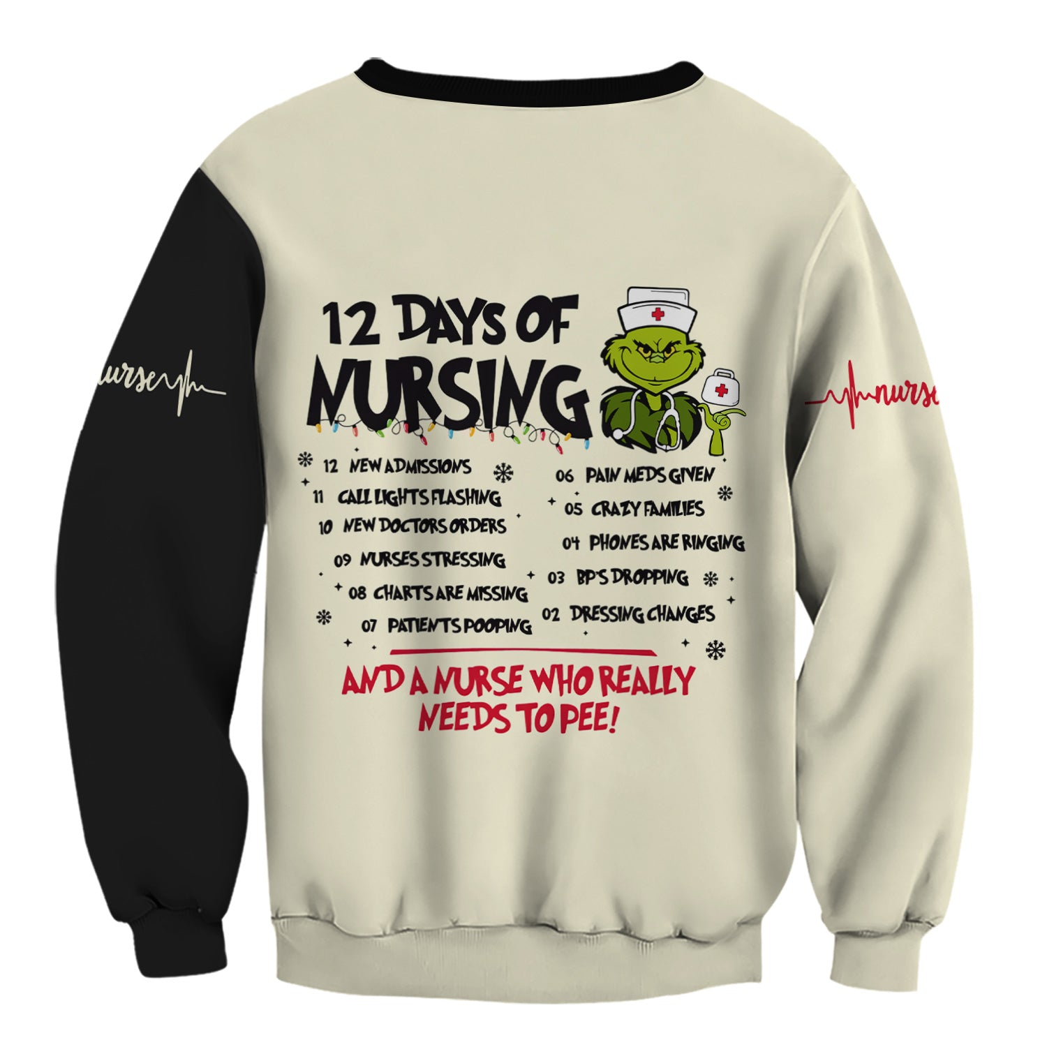 Personalized Funny Nurse Christmas Shirt - The Nice Nurse Is On Vacation Sarcastic Quote - Gift for RN LPN CNA