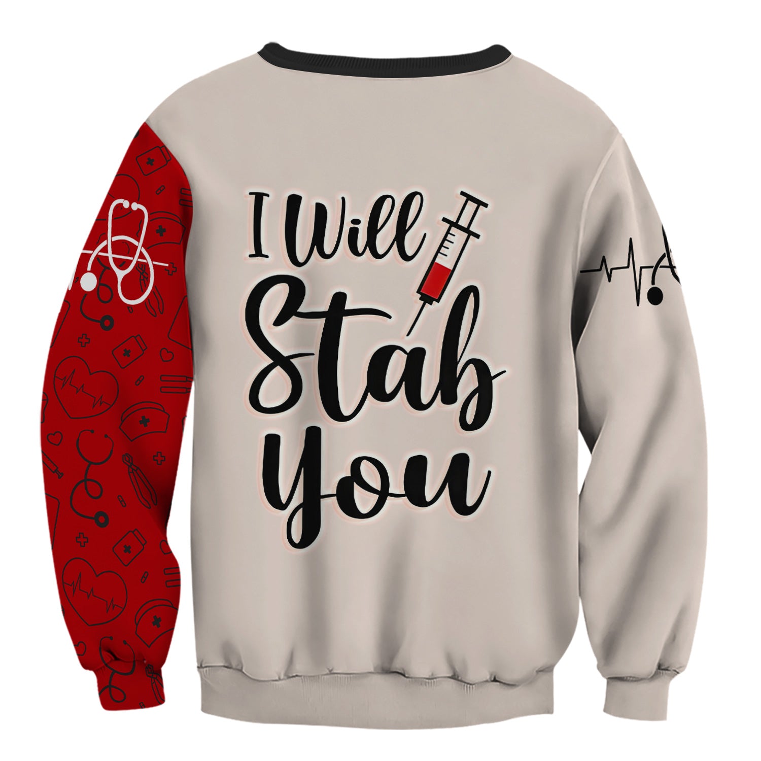 Custom Nurse Scrub Shirt - Winged Heart Holding Syringe Design - Hilarious Gift for Healthcare Workers RN LPN CNA