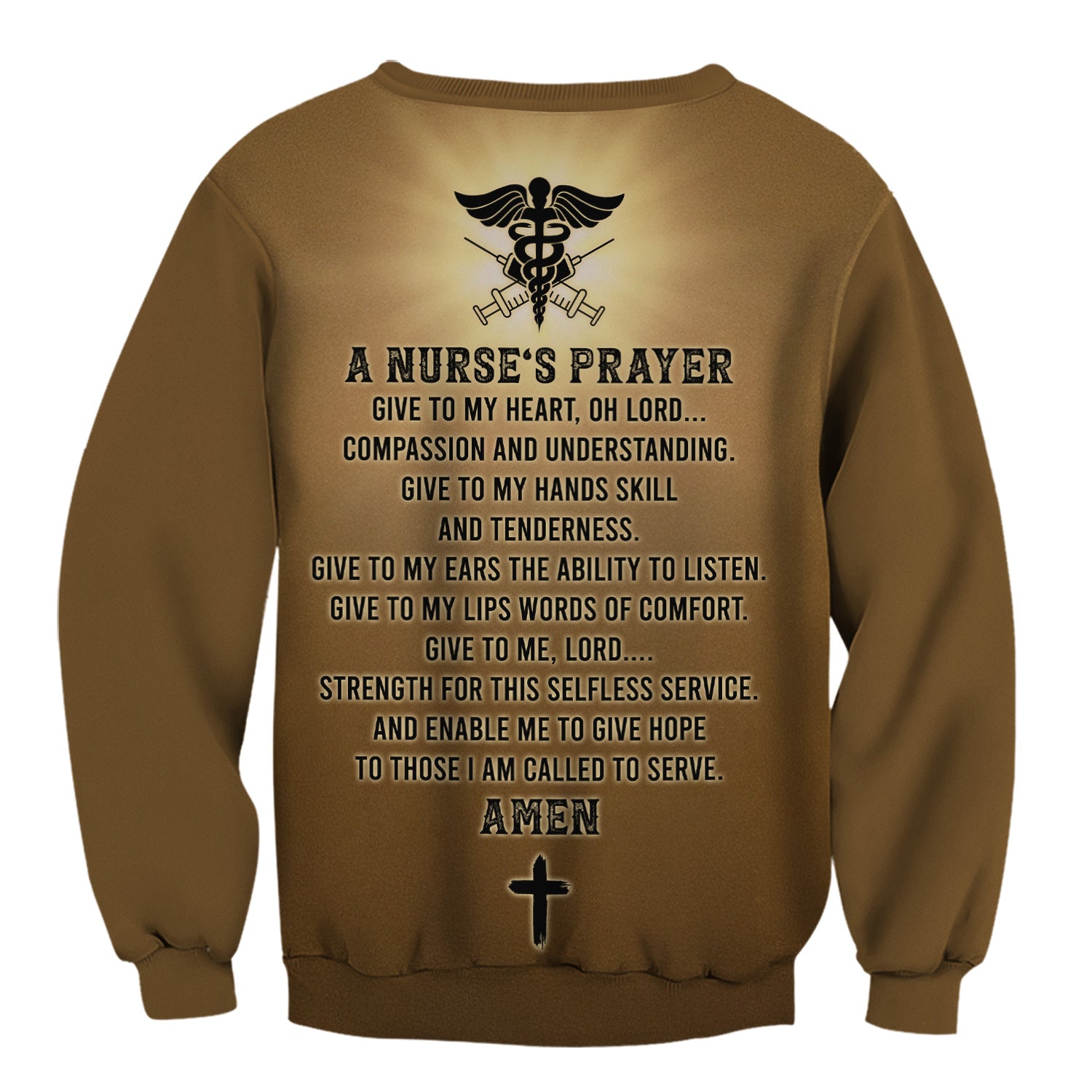 Personalized Christian Nurse Prayer Shirt - A Nurse's Prayer & Caduceus Symbol Graphic Tee - Gift for RN LPN CNA