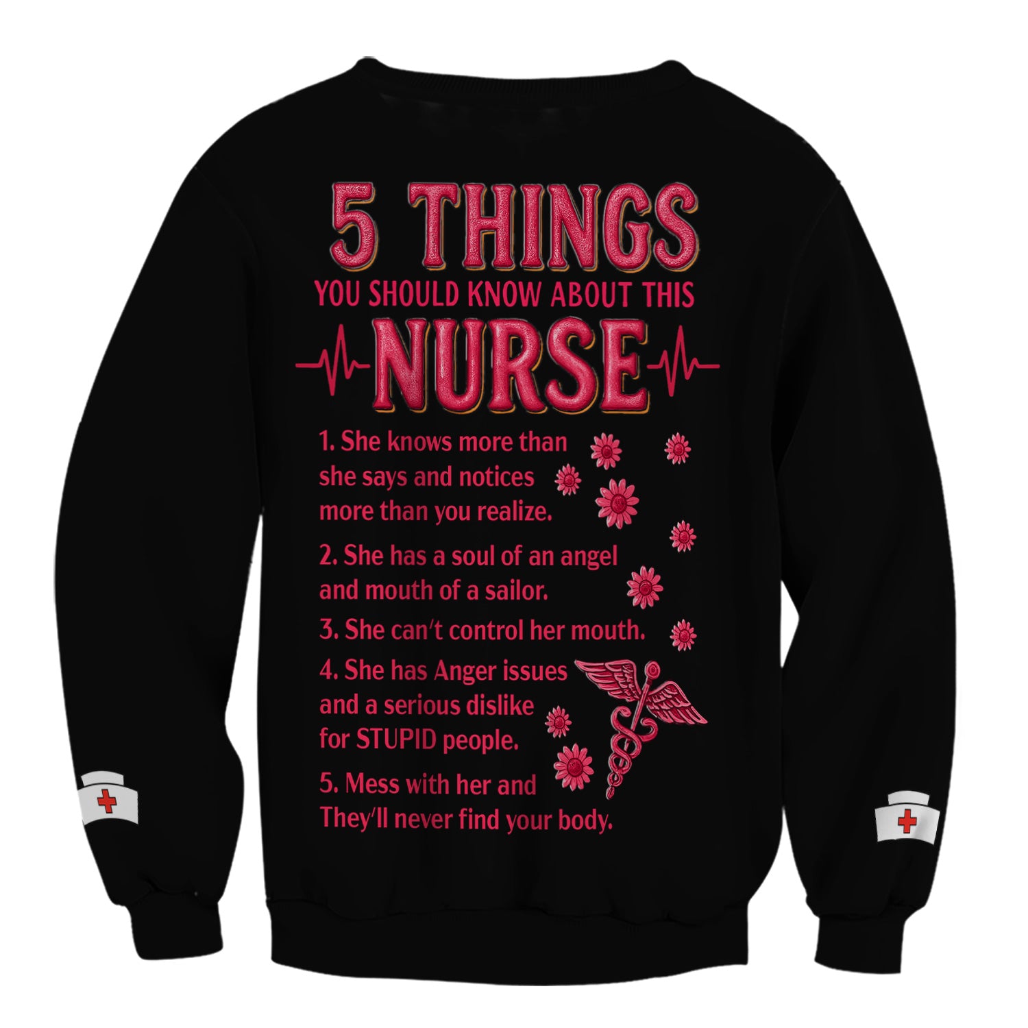 Custom Nurse Shirt 5 Things You Should Know - CNA RN LPN Medical Graphic Tee - Healthcare Worker & Medical Staff Gift