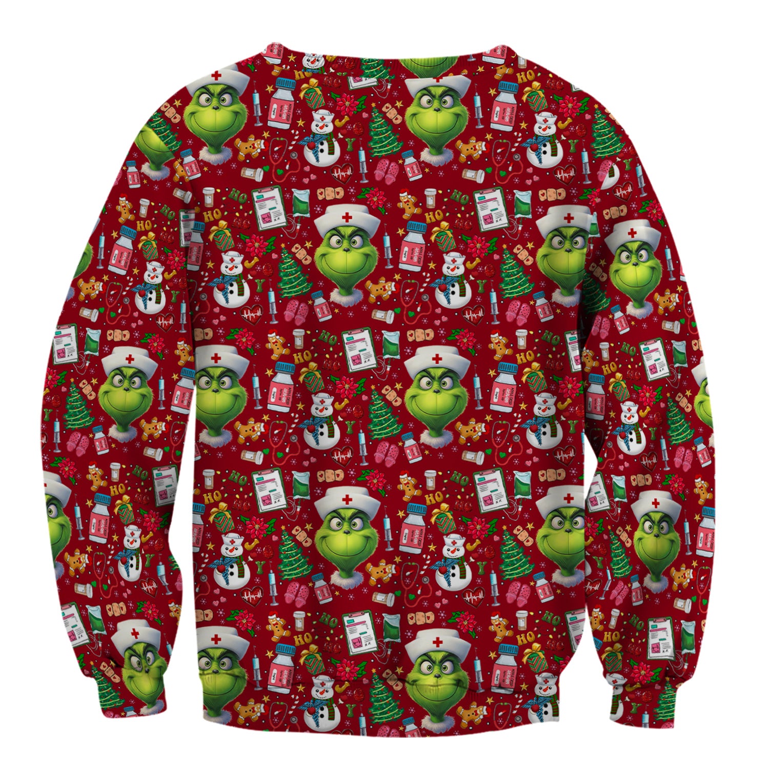 Funny Christmas Scrub Top for Nurses - Grinch Nurse Shirt Holiday Medical Gift - RN LPN CNA Gift