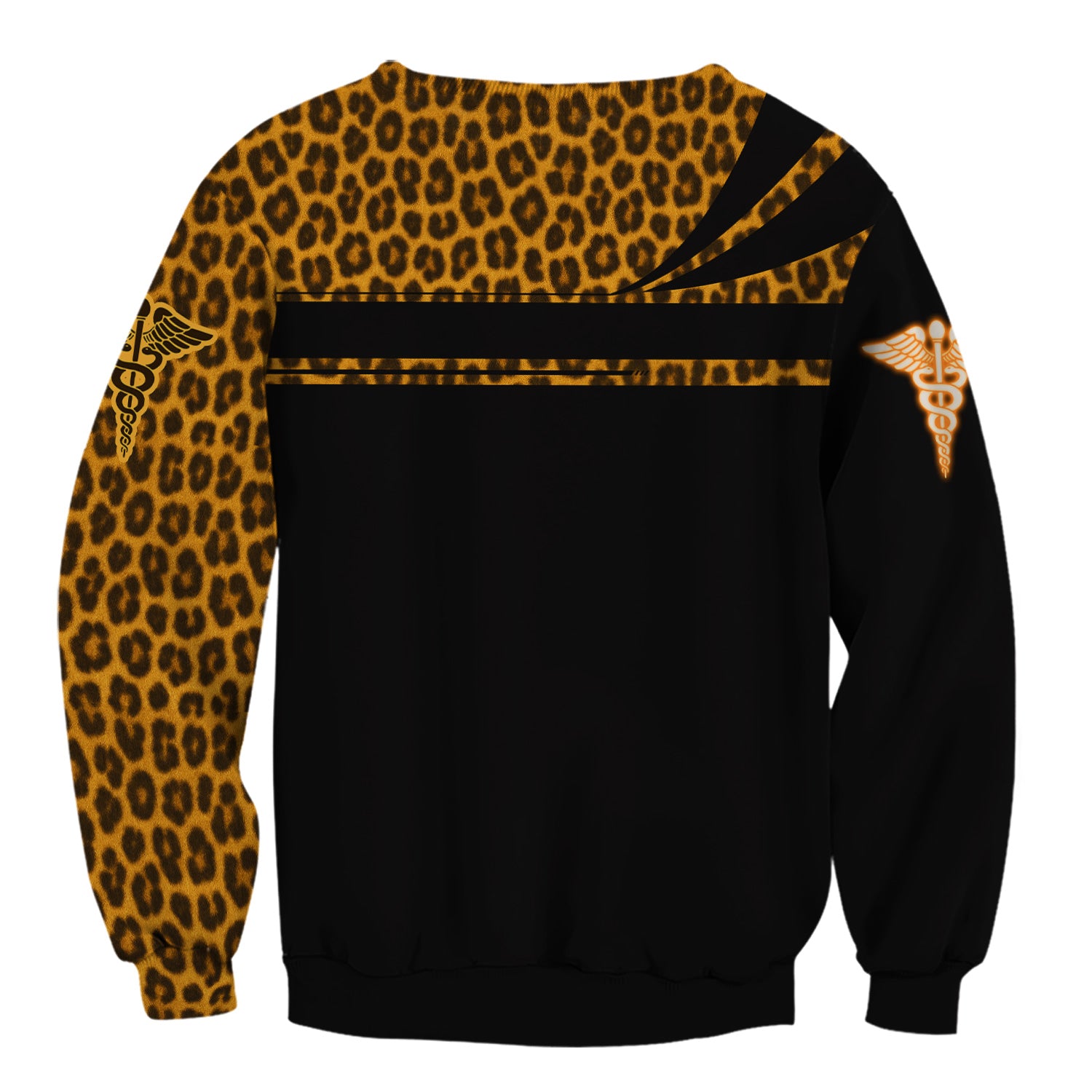 Personalized Nurse Scrub Top for Women - Cheetah Pattern with Stethoscope & Syringe Design - Custom Name Gift for RN, CNA, LPN